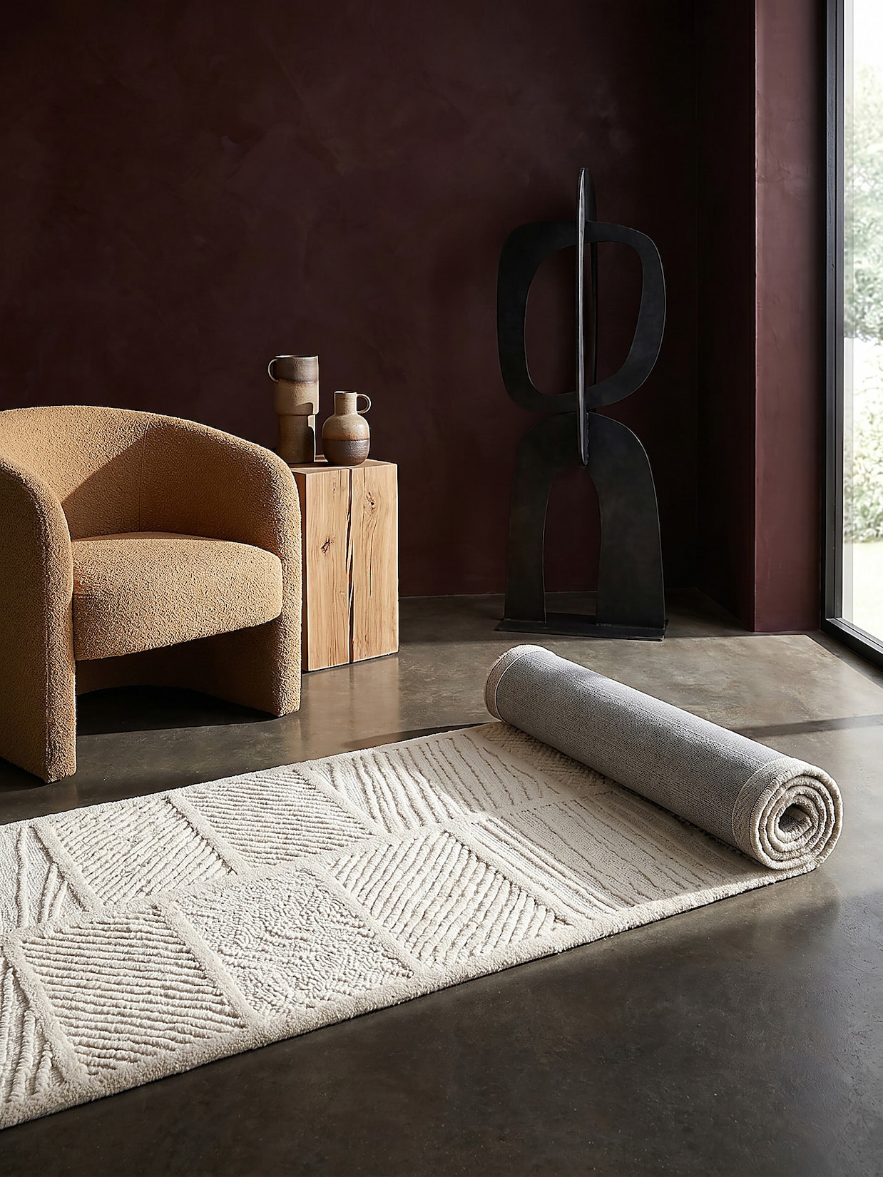 Läufer Wollmischung Weiß 80 x 230 cm - CARVE Kadima Design