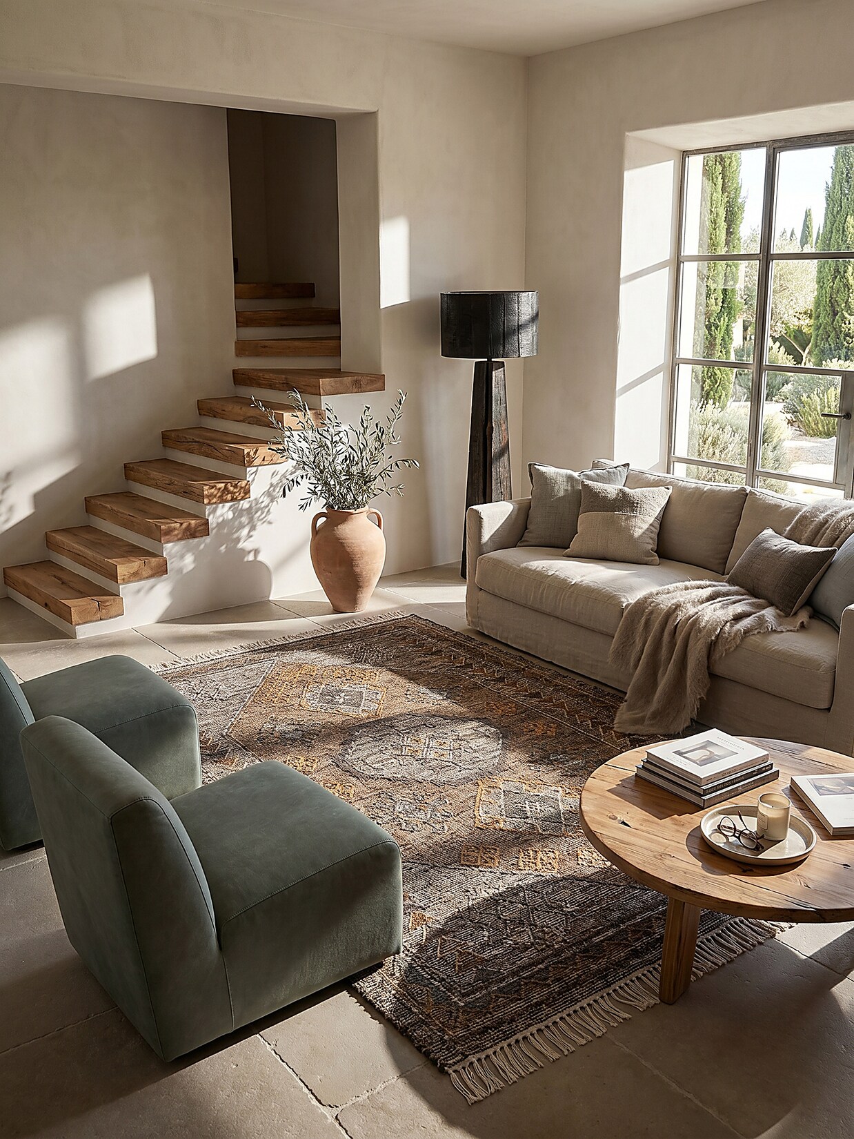 Flachgewebe-Teppich Orient Natur 140 x 200 cm - BERMEO Kadima Design