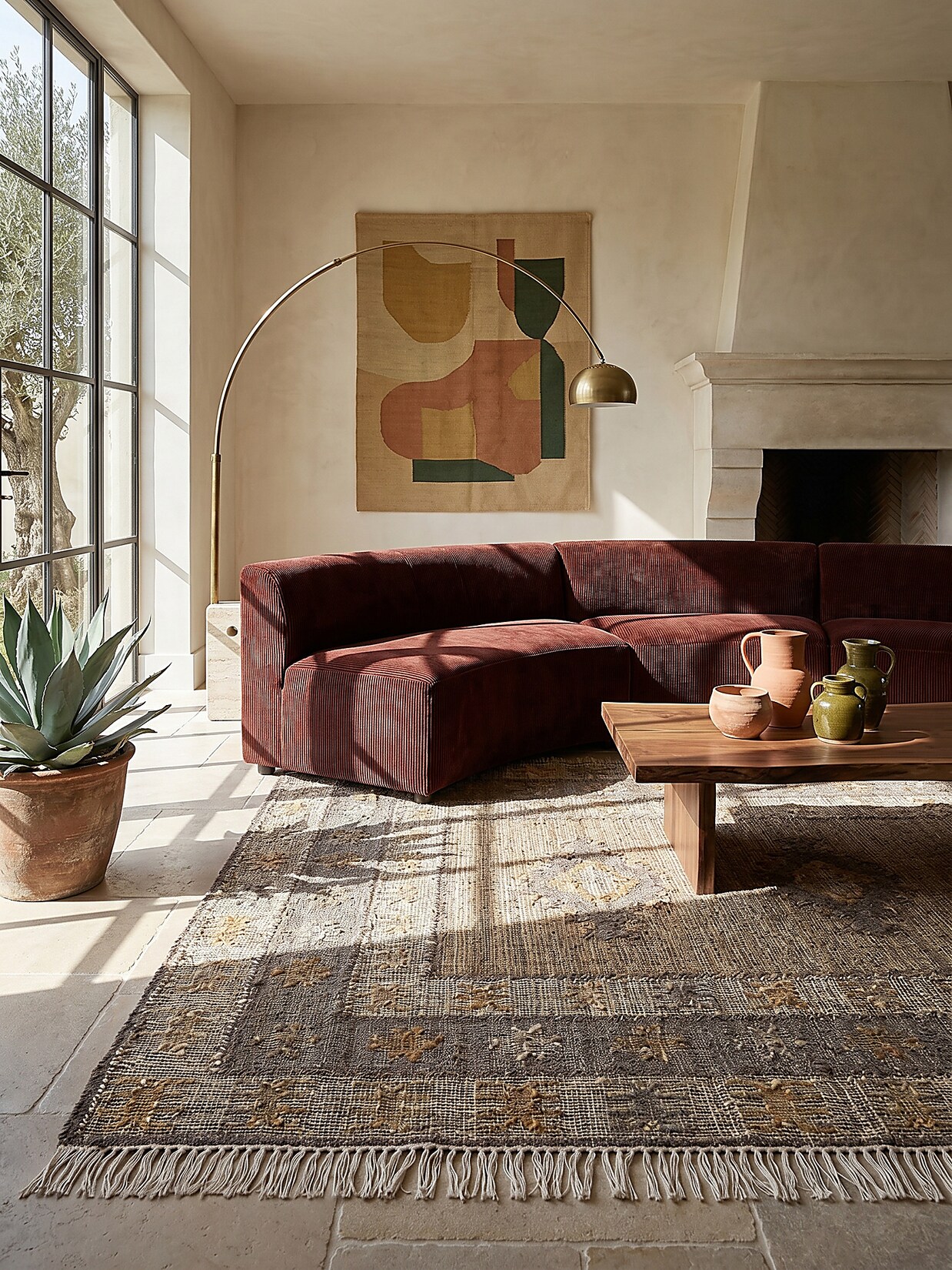 Flachgewebe-Teppich Stern Natur 200 x 290 cm - BERMEO Kadima Design
