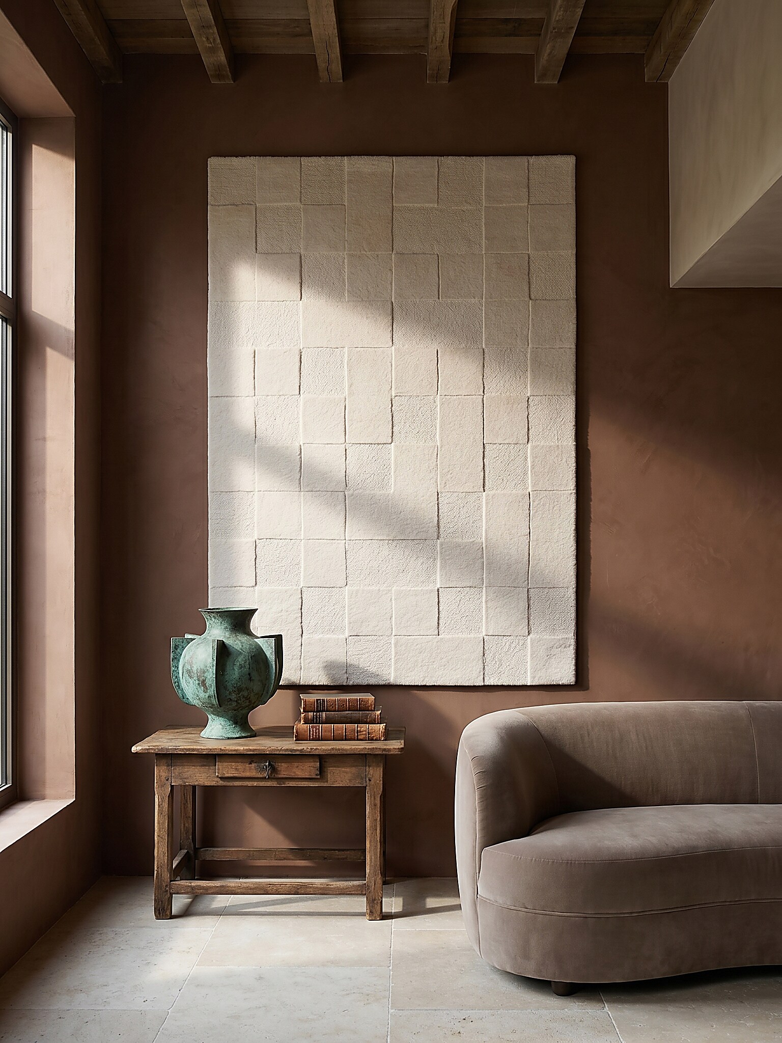 Wollteppich Hoch-Tief Elfenbein 160 x 230 cm - DEBEN | Kadima Design - Bild 1