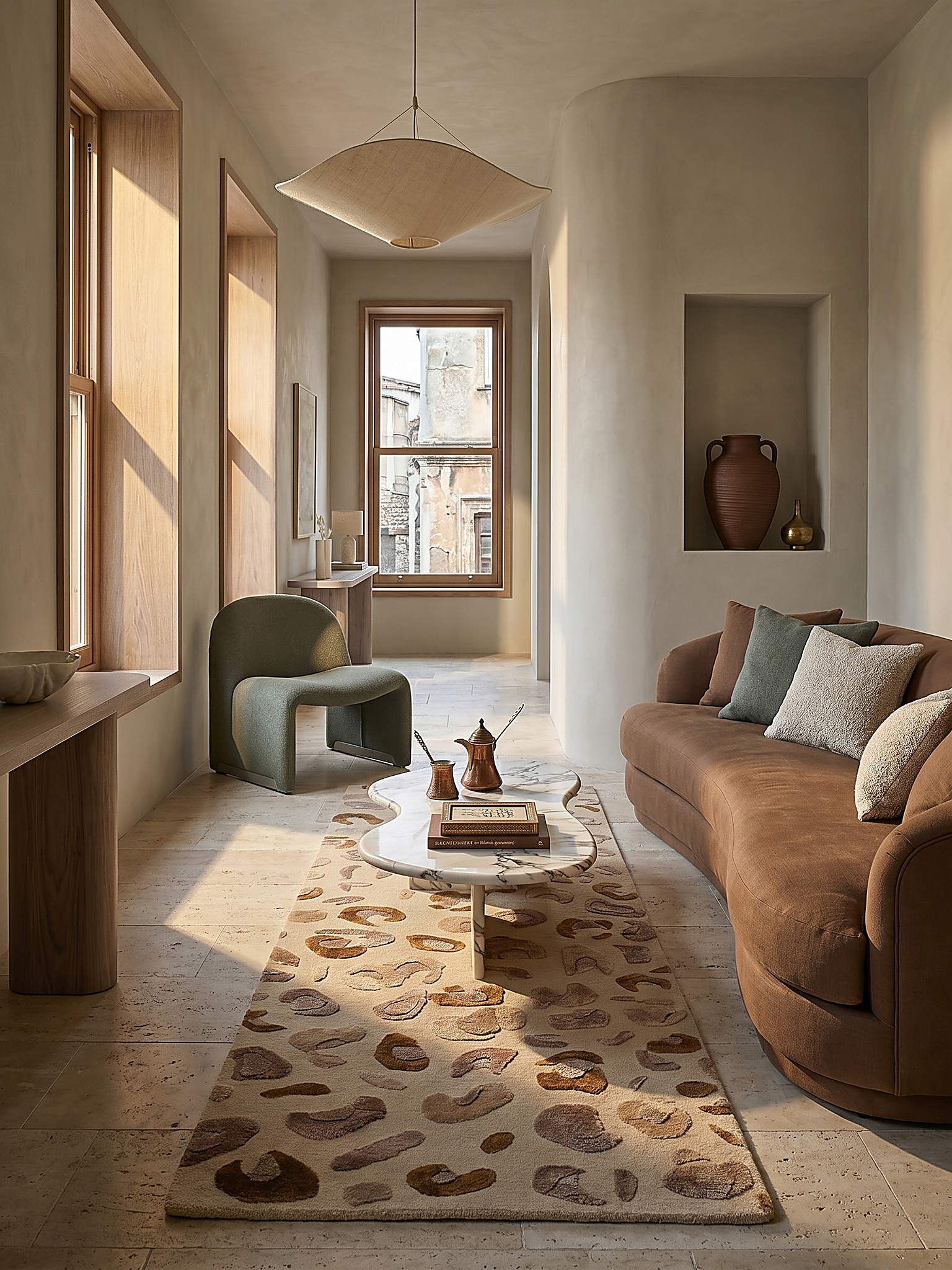 L&auml;ufer Wollmischung Natur 80 x 230 cm - SABLE | Kadima Design - Bild 1