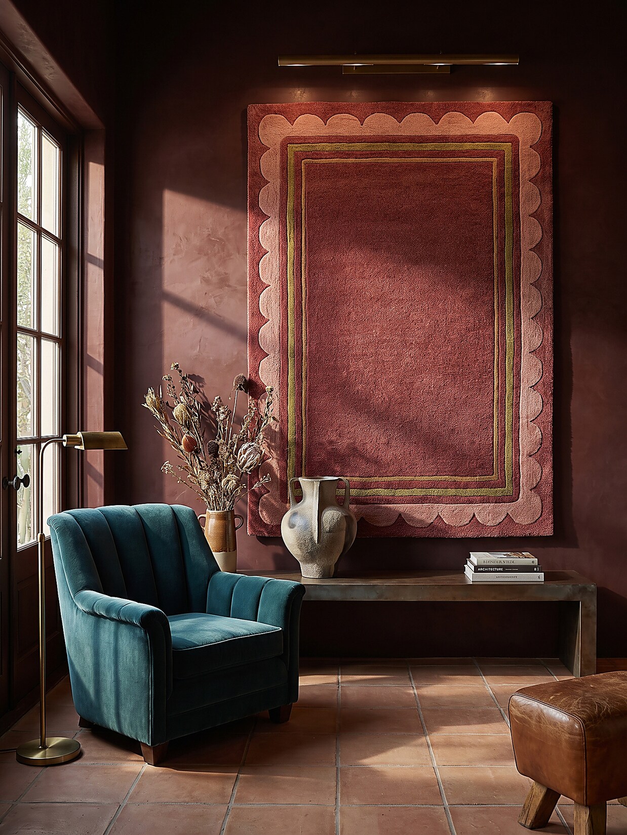 Wollteppich Hoch-Tief Beerenrot 160 x 230 cm - WENSUM Kadima Design
