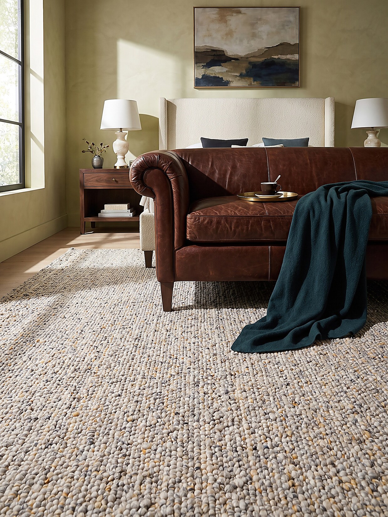 Teppich Kurzflor Gelb-Grau 120 x 170 cm - GLAVEN Kadima Design