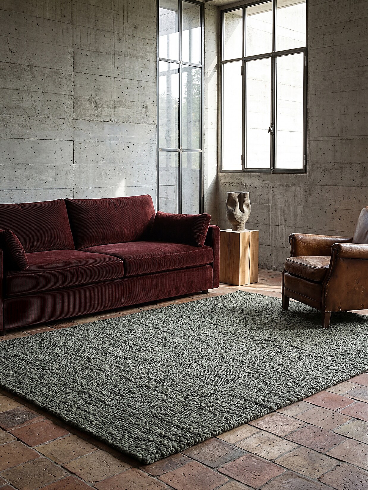Teppich Kurzflor Grün-Grau 120 x 170 cm - GLAVEN Kadima Design