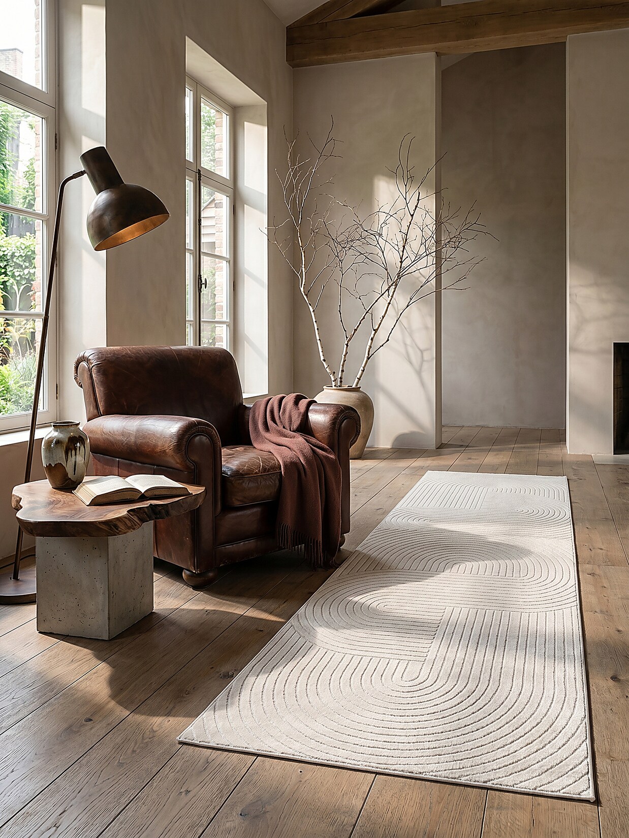 Outdoor-Läufer Niederflor Creme 80x150 cm - MEZEN Kadima Design