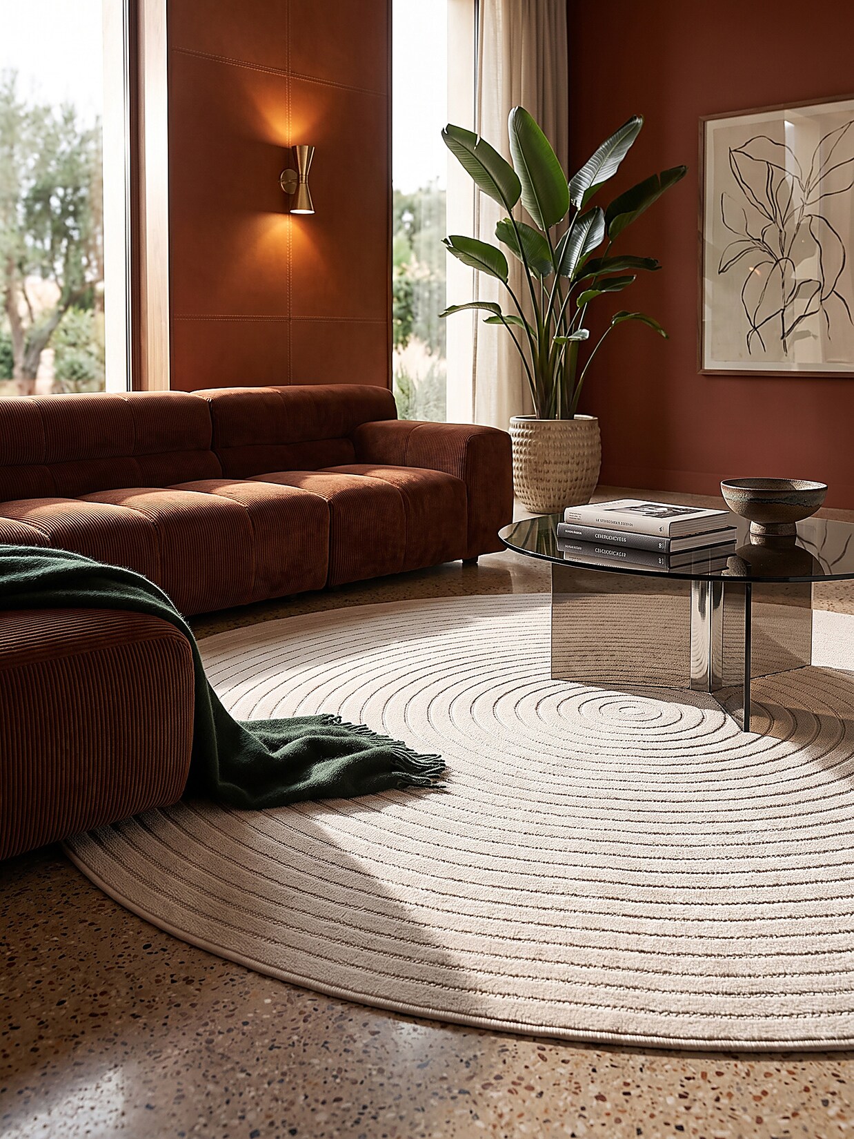 Outdoor-Teppich Niederflor Beige 160x160 cm - MEZEN Kadima Design