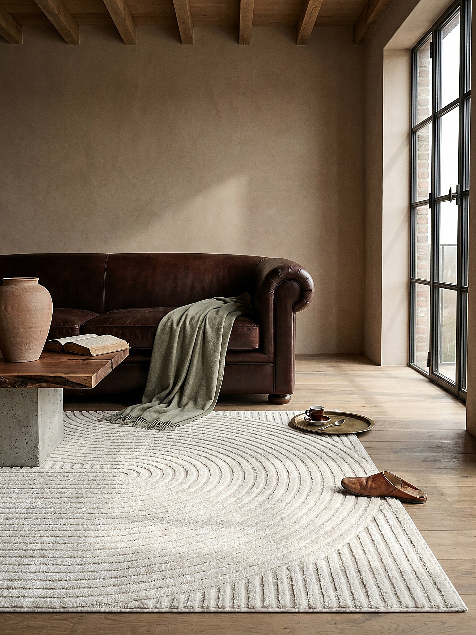 Teppich Kurzflor Creme 140x200 cm - CETINA | Kadima Design - Bild 1