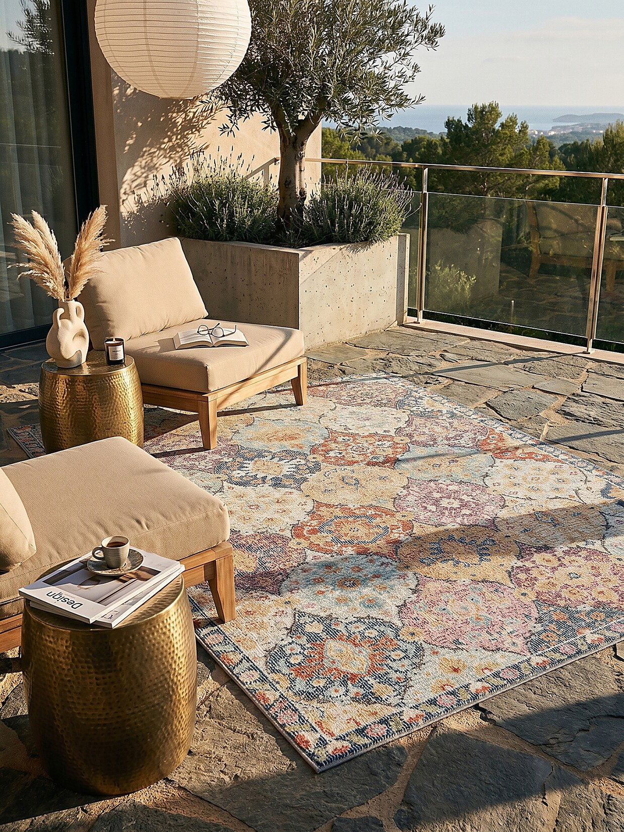 Outdoor-Teppich Niederflor Mehrfarbig 140x200 cm - LIMMAT Kadima