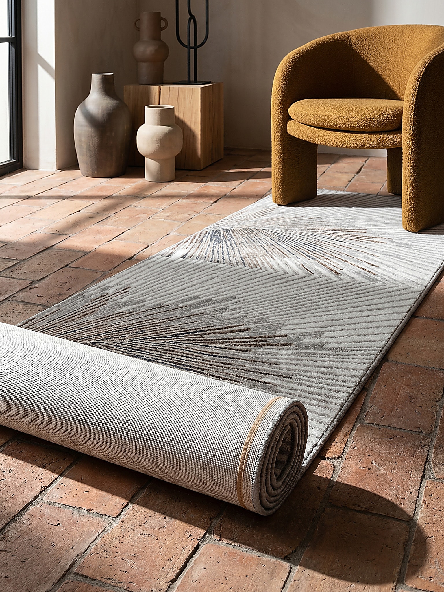 L&auml;ufer Kurzflor Grau 80x150 cm - KAVALA | Kadima Design - Bild 1