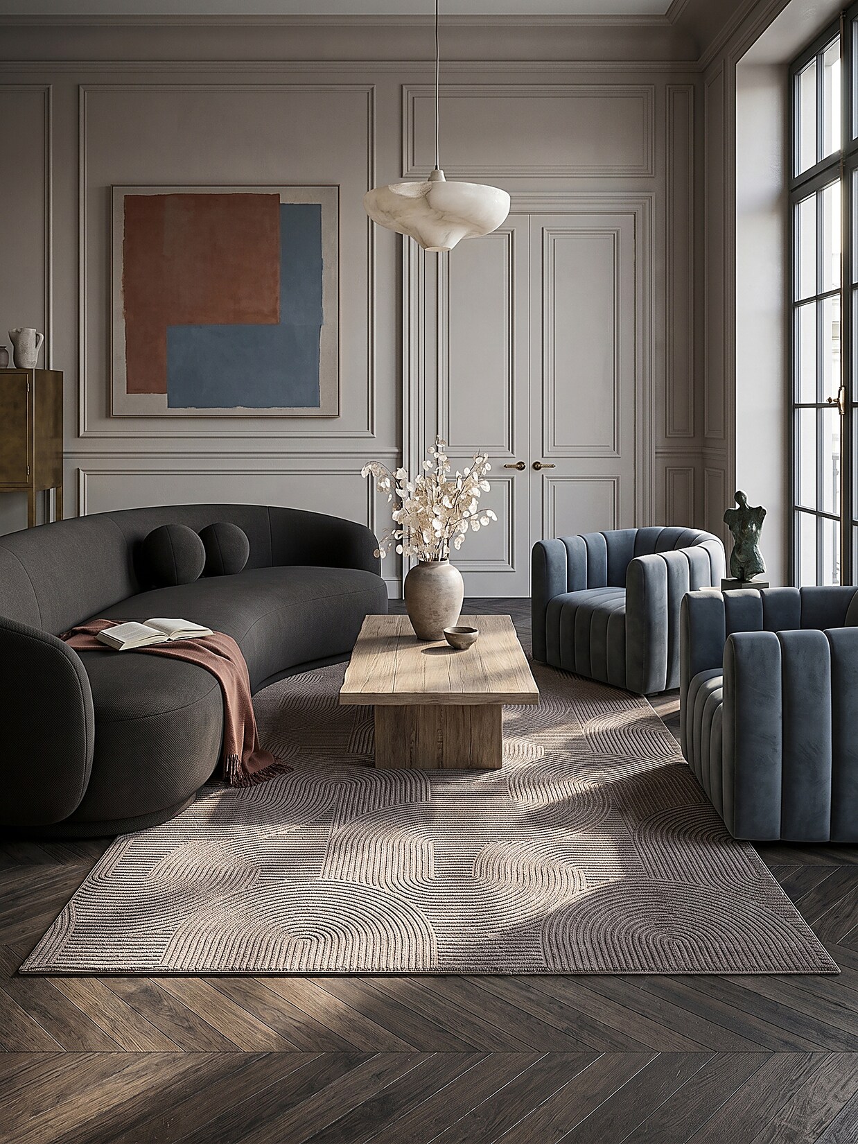 Teppich Kurzflor Beige 240x340 cm - DALAR Kadima Design