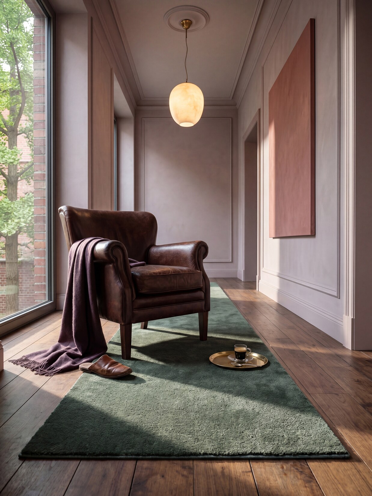 Läufer Hochflor Waldgrün 80x150 cm - ALDAN Kadima Design