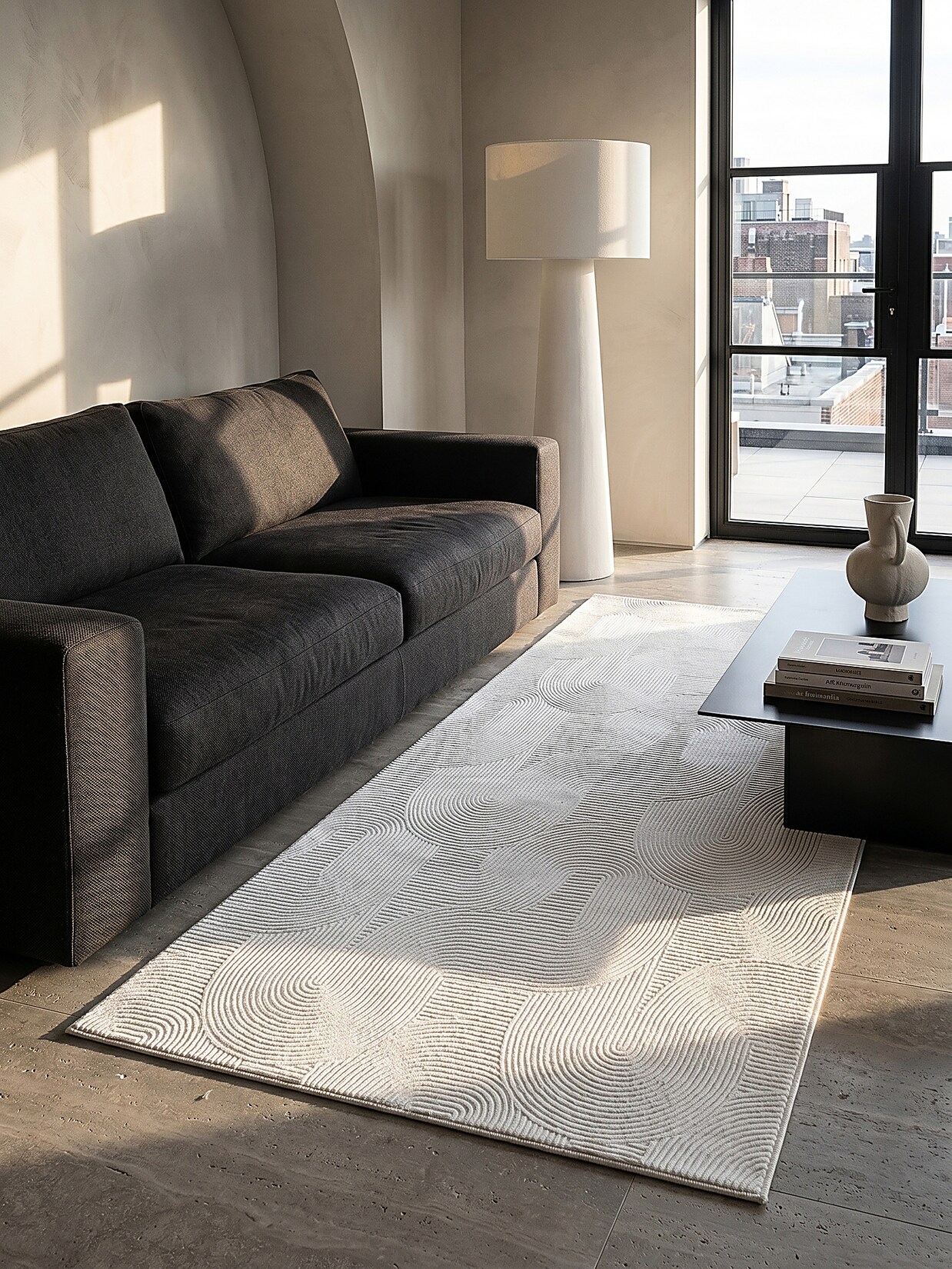Läufer Kurzflor Weiß 80x300 cm - DALAR Kadima Design