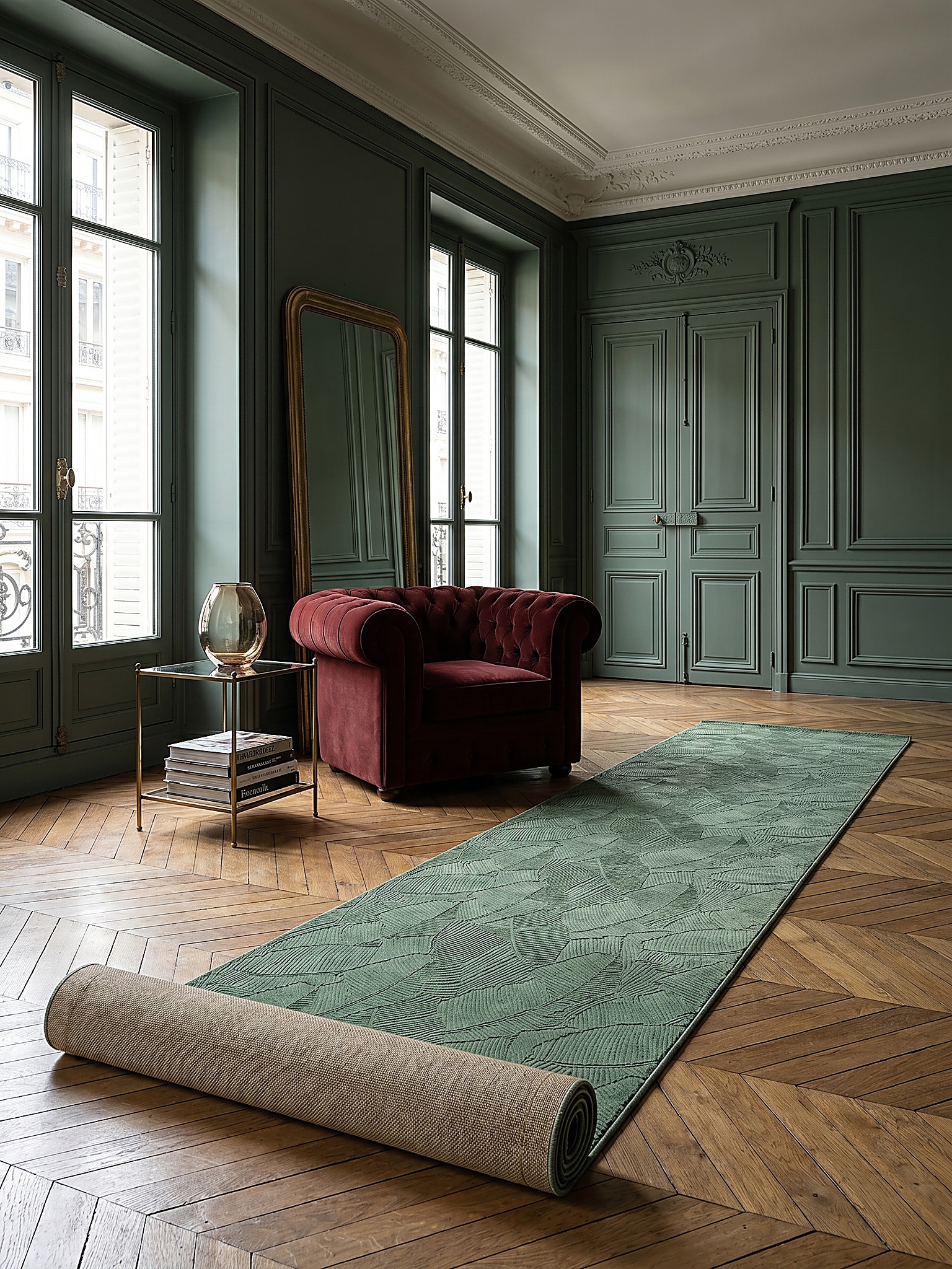 L&auml;ufer Kurzflor Waldgr&uuml;n 80x300 cm - DALAR | Kadima Design - Bild 1