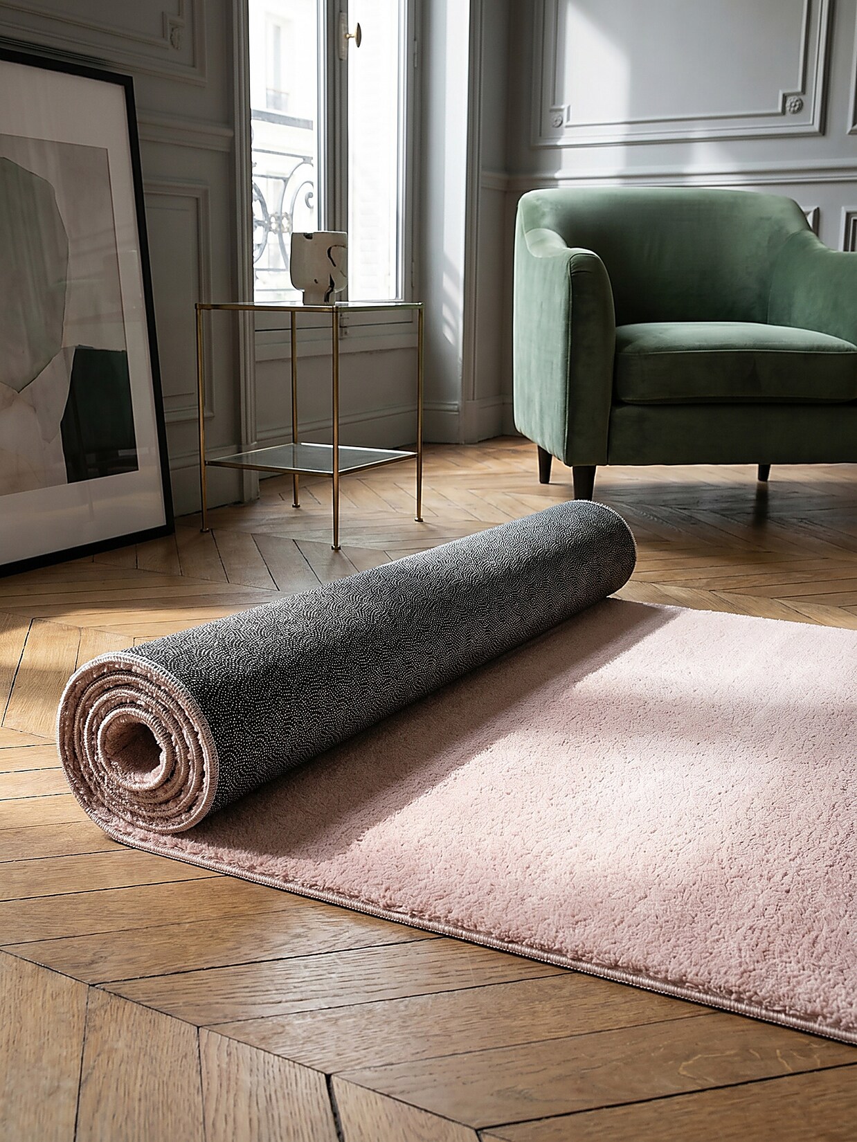 Läufer Hochflor Puderrosa 80x150 cm - ALDAN Kadima Design