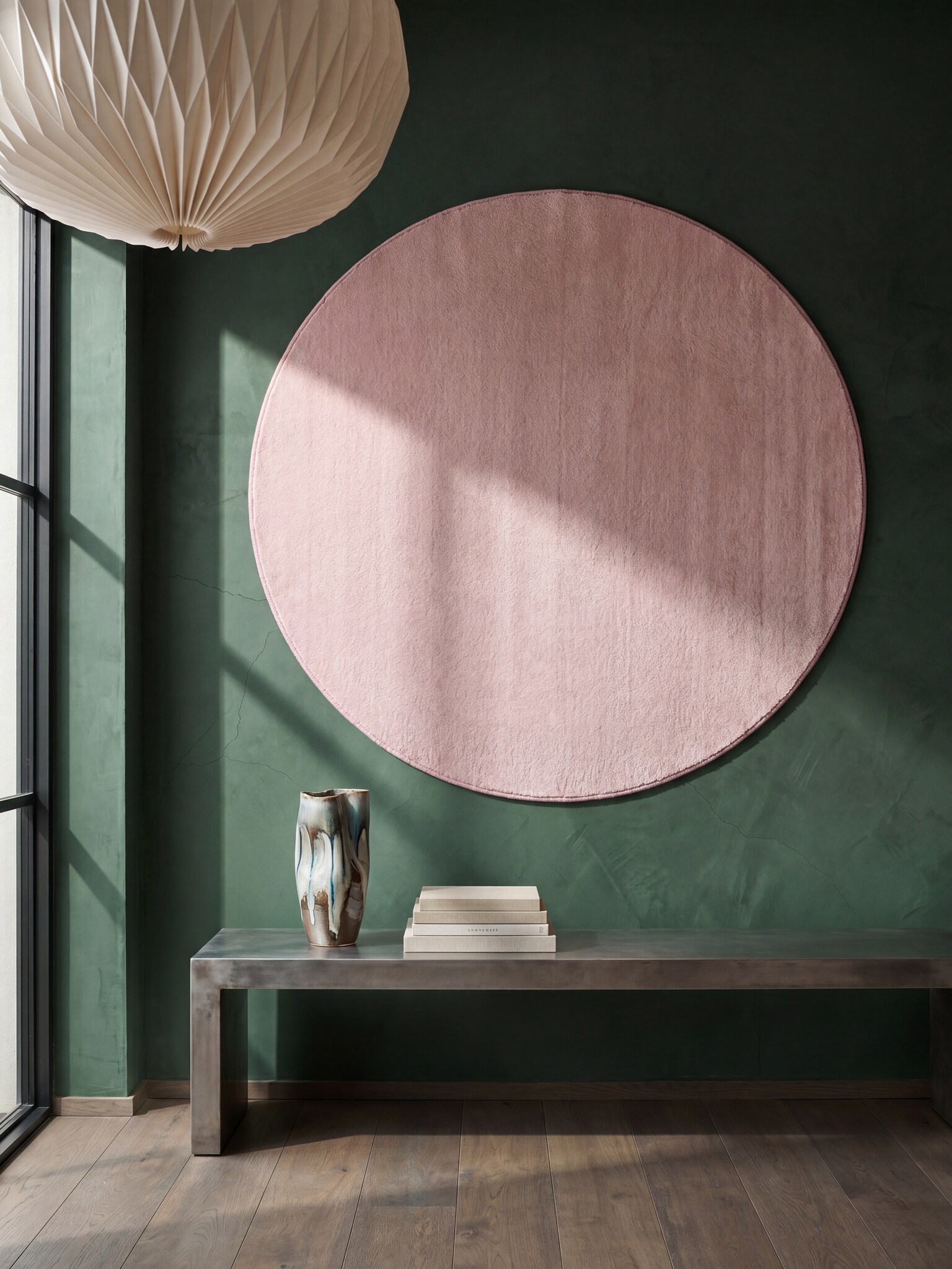 Teppich Hochflor Puderrosa 200x200 cm - ALDAN | Kadima Design - Bild 1