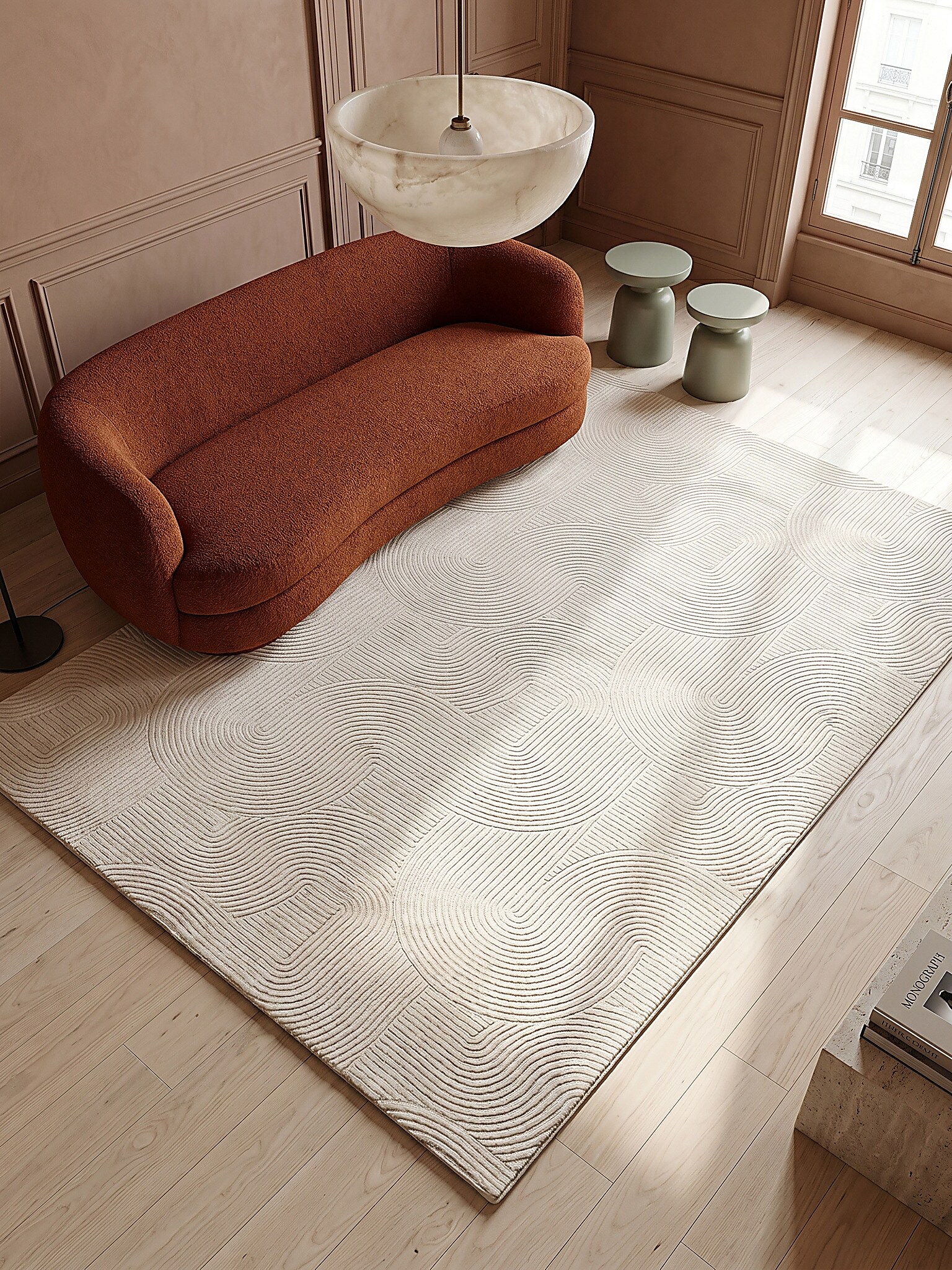 Teppich Kurzflor Creme 240x340 cm - DALAR