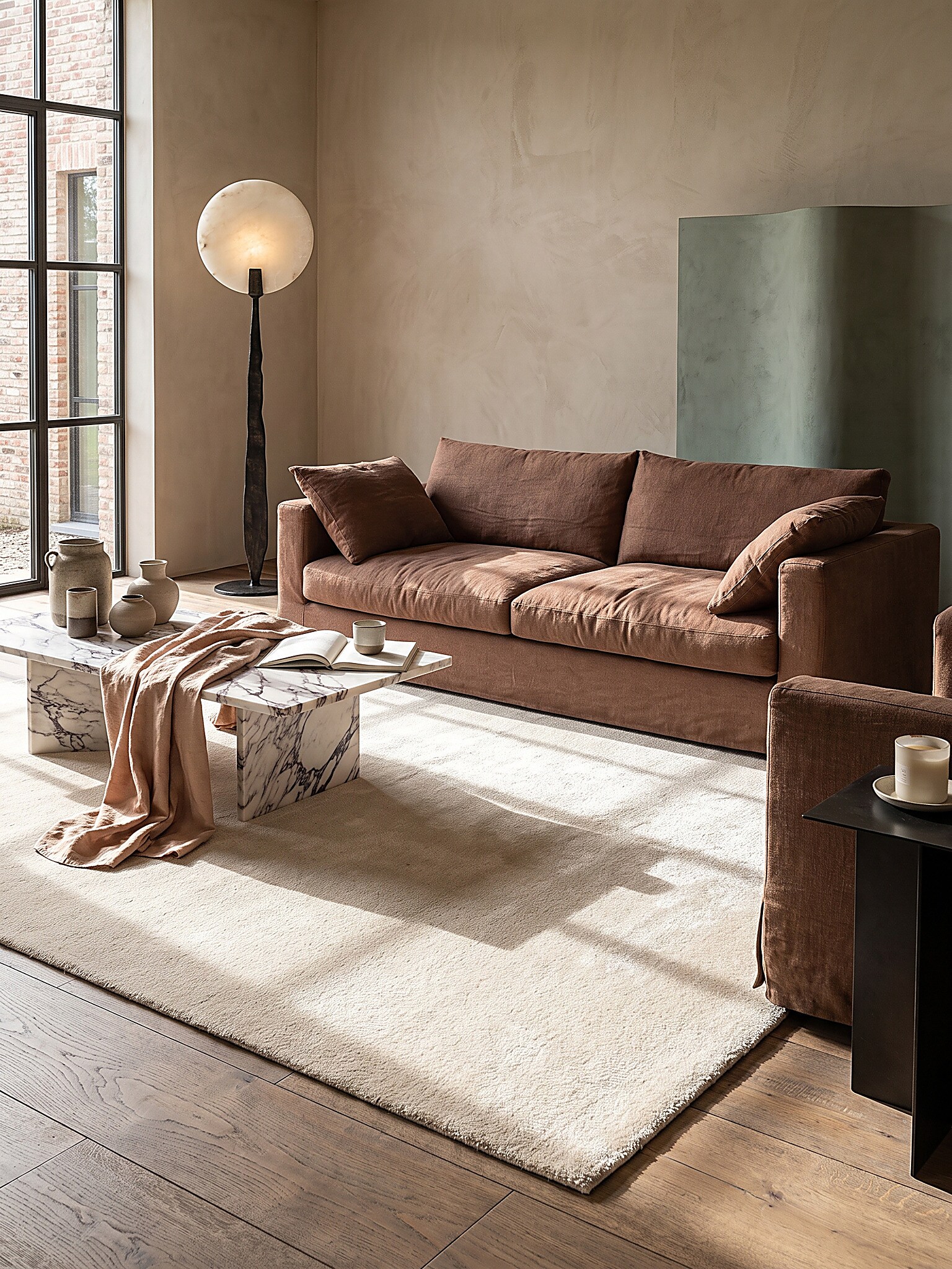 Teppich Hochflor Beige 120x160 cm - ALDAN | Kadima Design - Bild 1