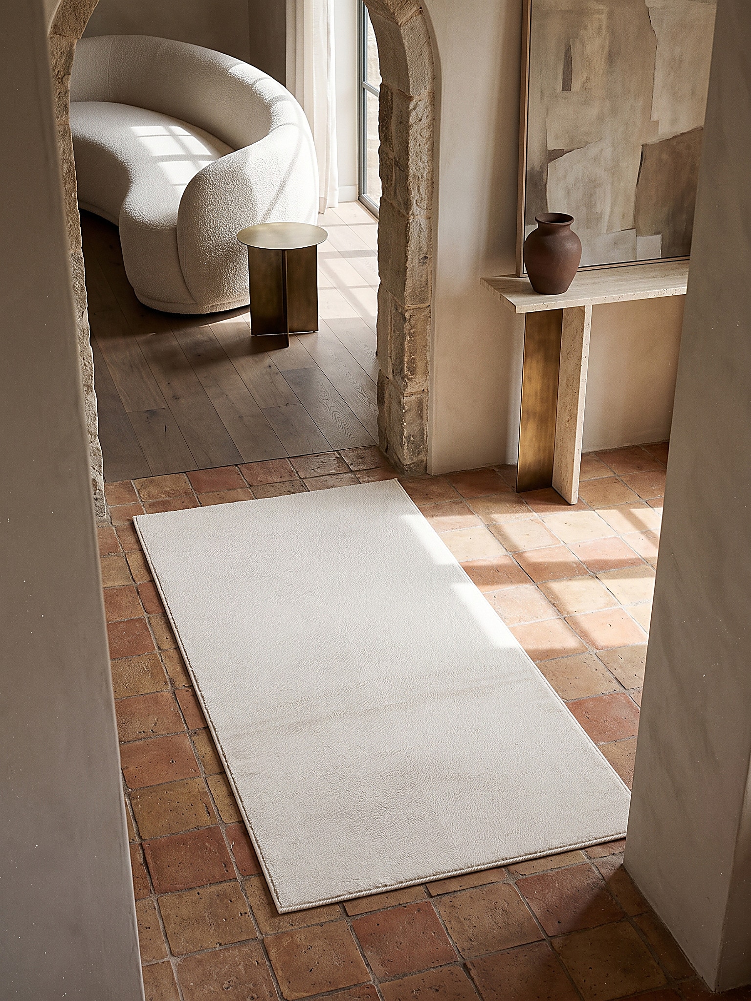 L&auml;ufer Hochflor Creme 80x150 cm - ALDAN | Kadima Design - Bild 1