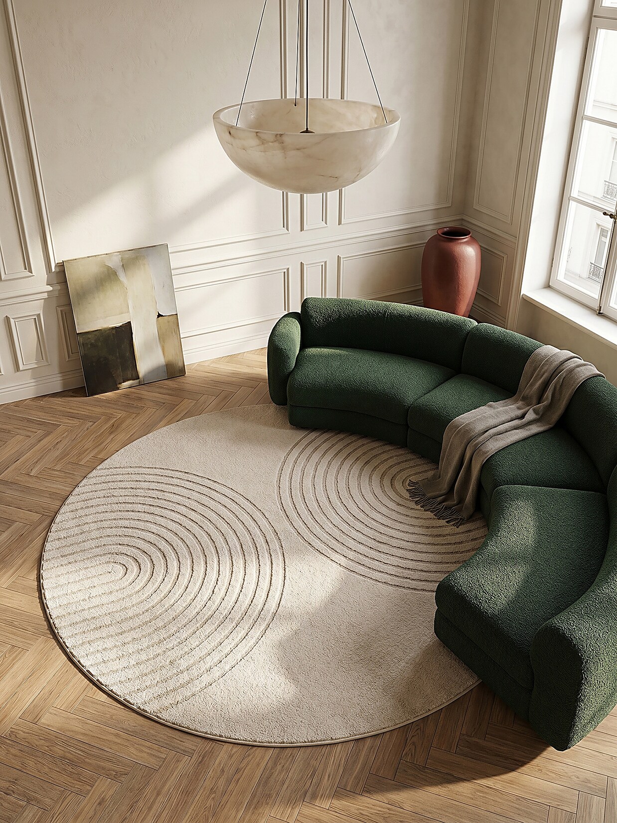 Teppich Kurzflor Beige 120x120 cm - MUOTA Kadima Design