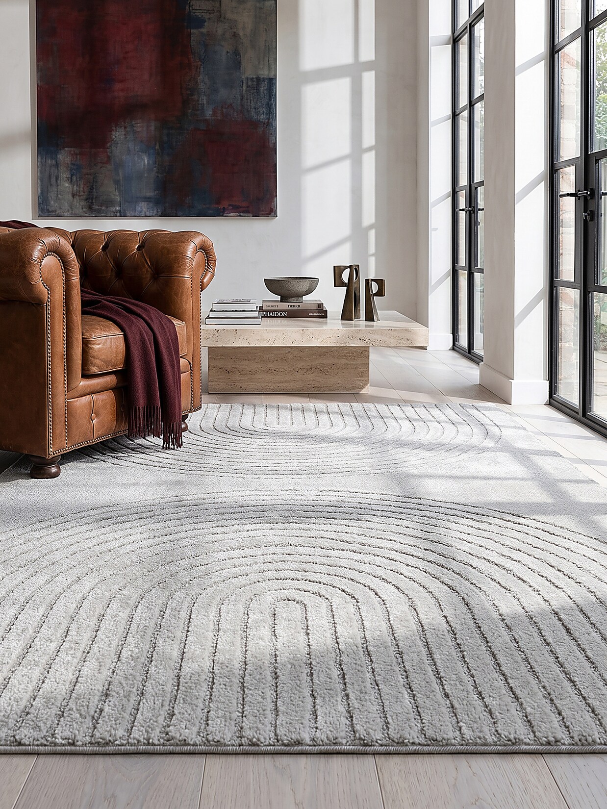 Teppich Kurzflor Grau 140x200 cm - MUOTA Kadima Design