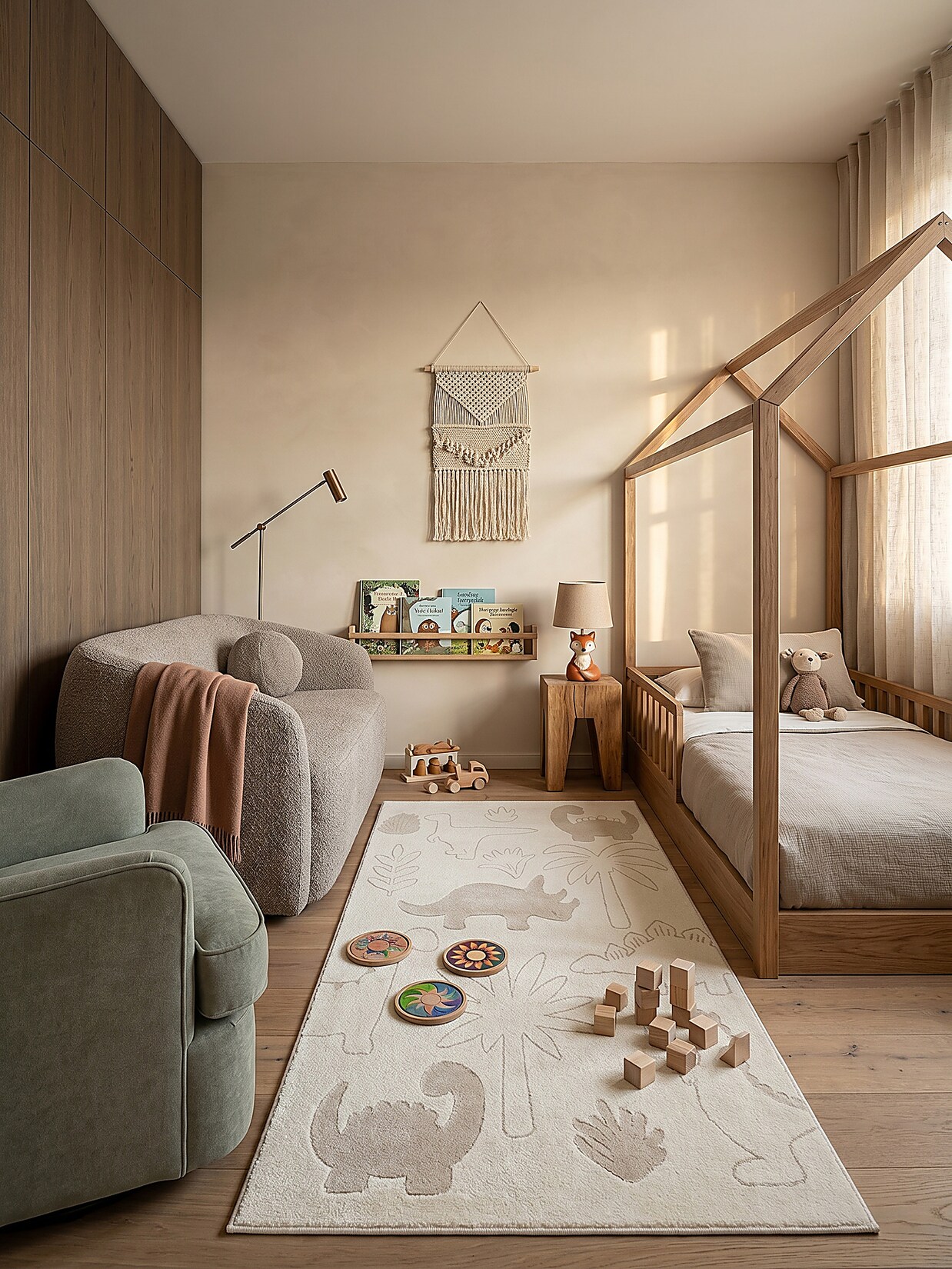 Kinderteppich Kurzflor Creme 80x150 cm - CANAZEI Kadima Design