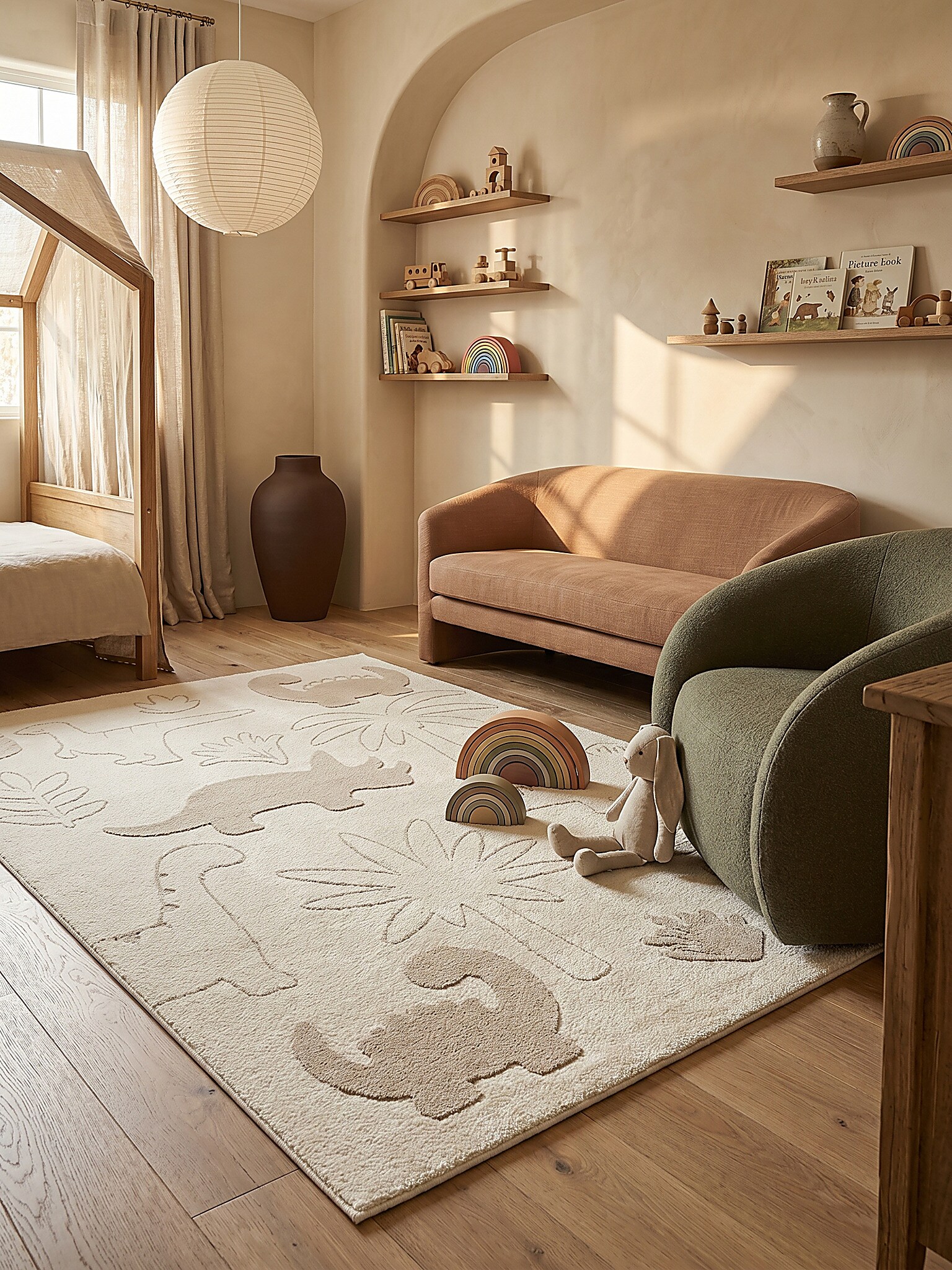 Kinderteppich Kurzflor Creme 140x200 cm - CANAZEI | Kadima Design - Bild 1