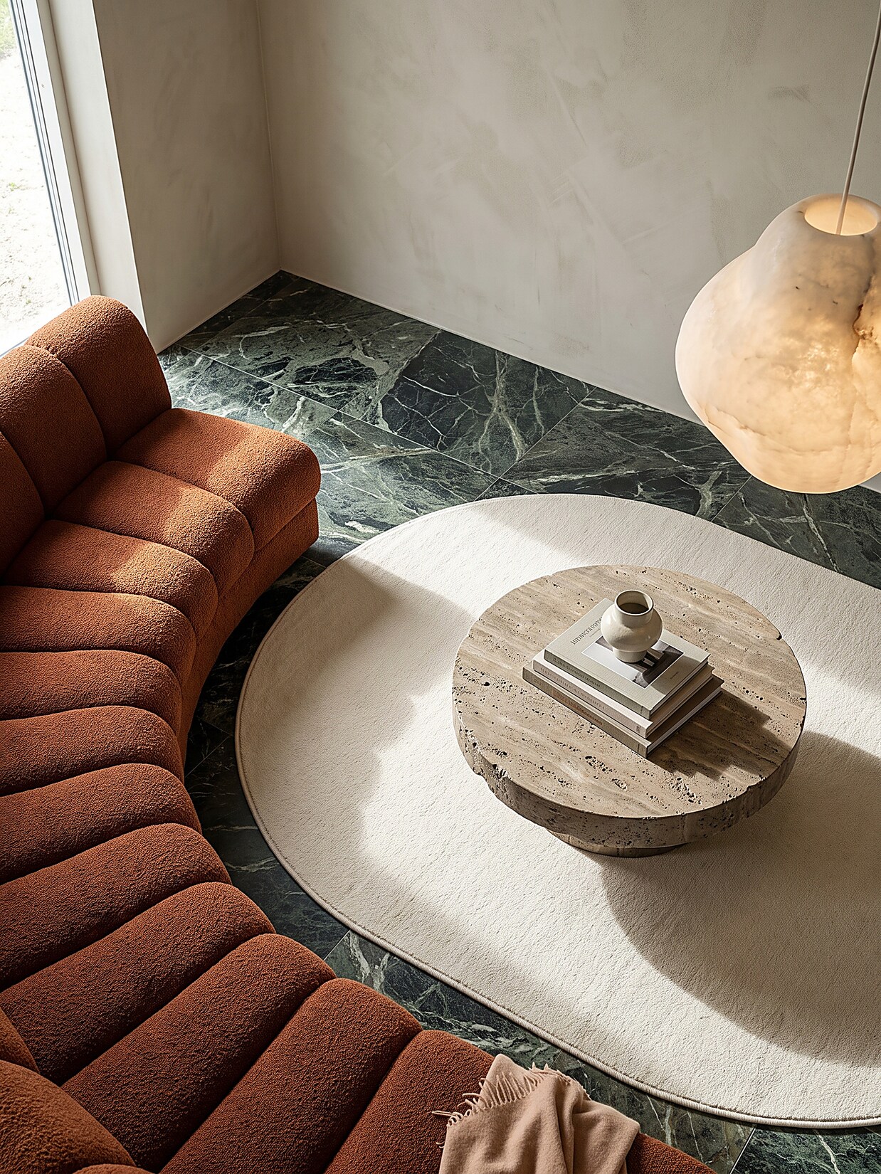 Teppich Hochflor Creme 140x200 cm - ALDAN Kadima Design