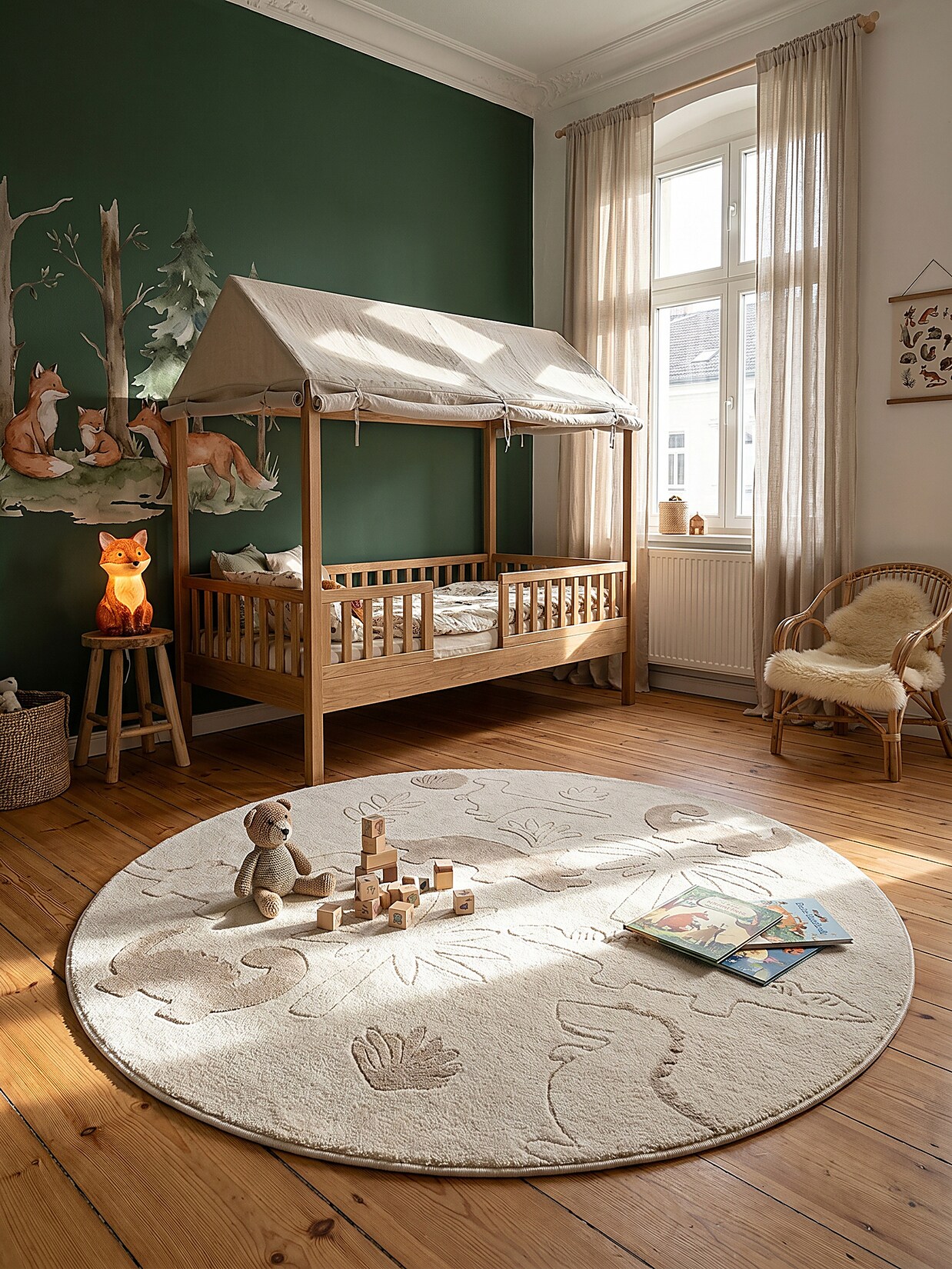 Kinderteppich Kurzflor Creme 120x120 cm - CANAZEI Kadima Design