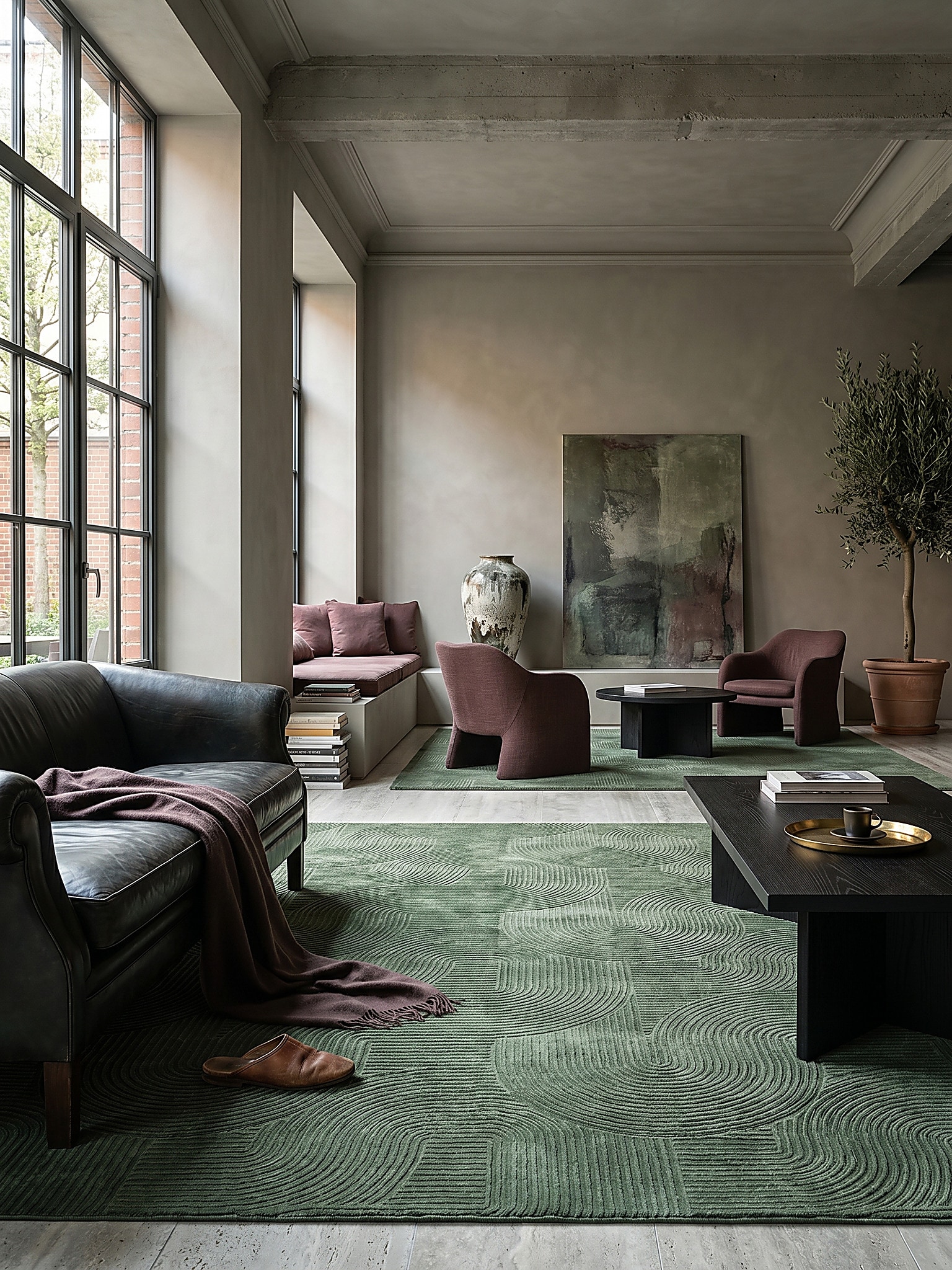 Teppich Kurzflor Waldgr&uuml;n 200x280 cm - DALAR | Kadima Design - Bild 1