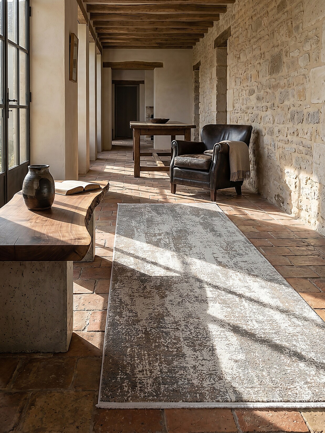 Läufer Kurzflor Beige 80x150 cm - VARA Kadima Design