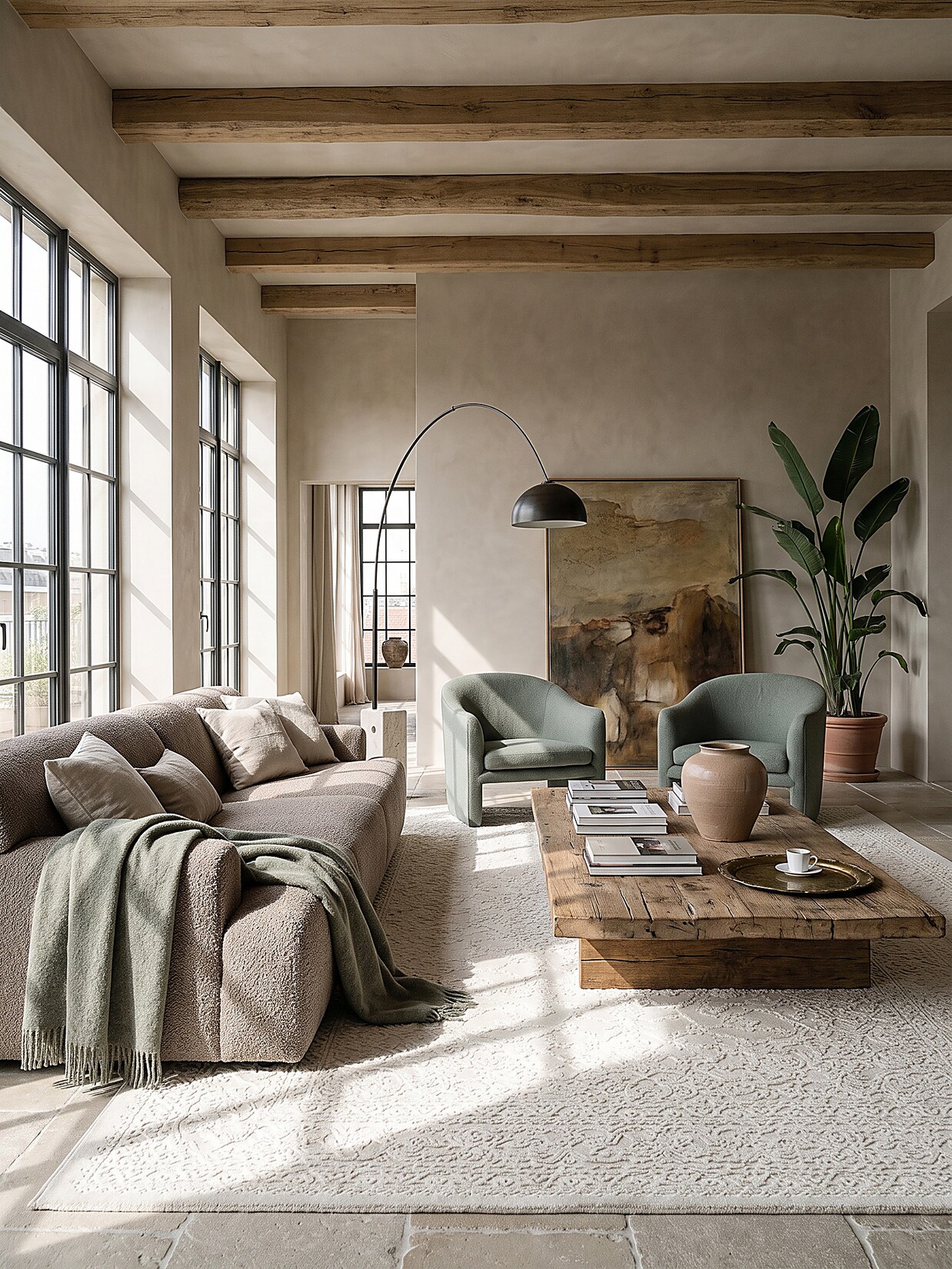 Teppich Waschbar Creme 200x290 cm - KASOS Kadima Design
