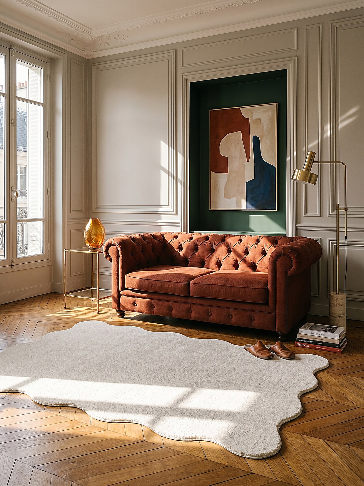 Teppich Hochflor Beige 140x200 cm - TIRSO Kadima Design