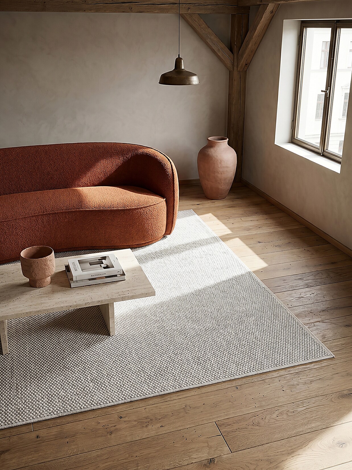 Teppich Kurzflor Creme 120x160 cm - STURA Kadima Design