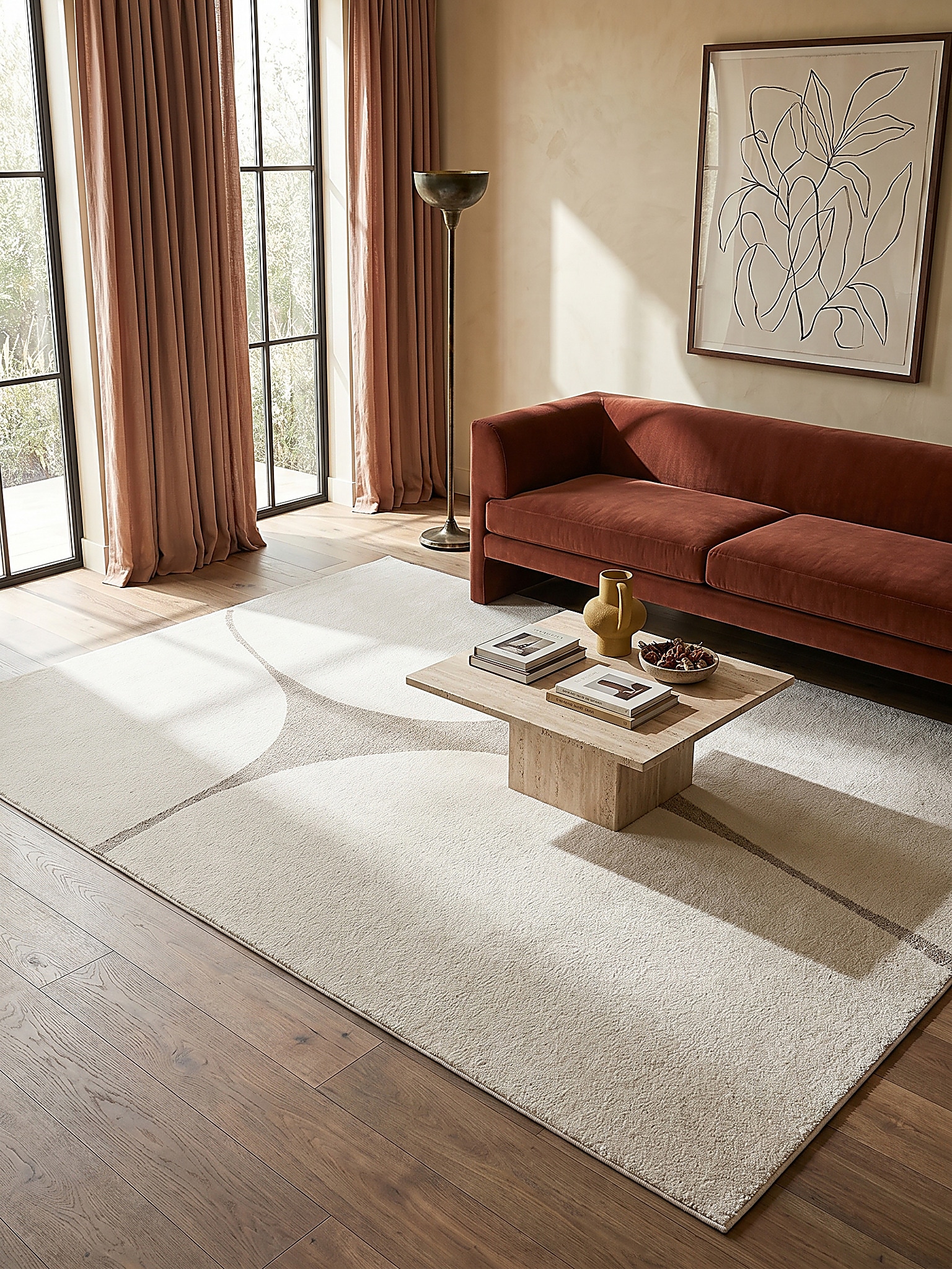 Teppich Kurzflor Creme 140x200 cm - MUOTA | Kadima Design - Bild 1