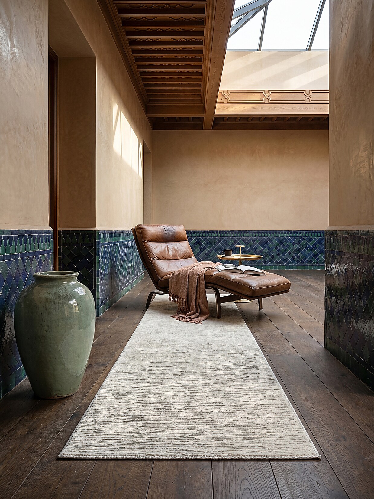 Läufer Waschbar Creme 80x300 cm - KASOS Kadima Design
