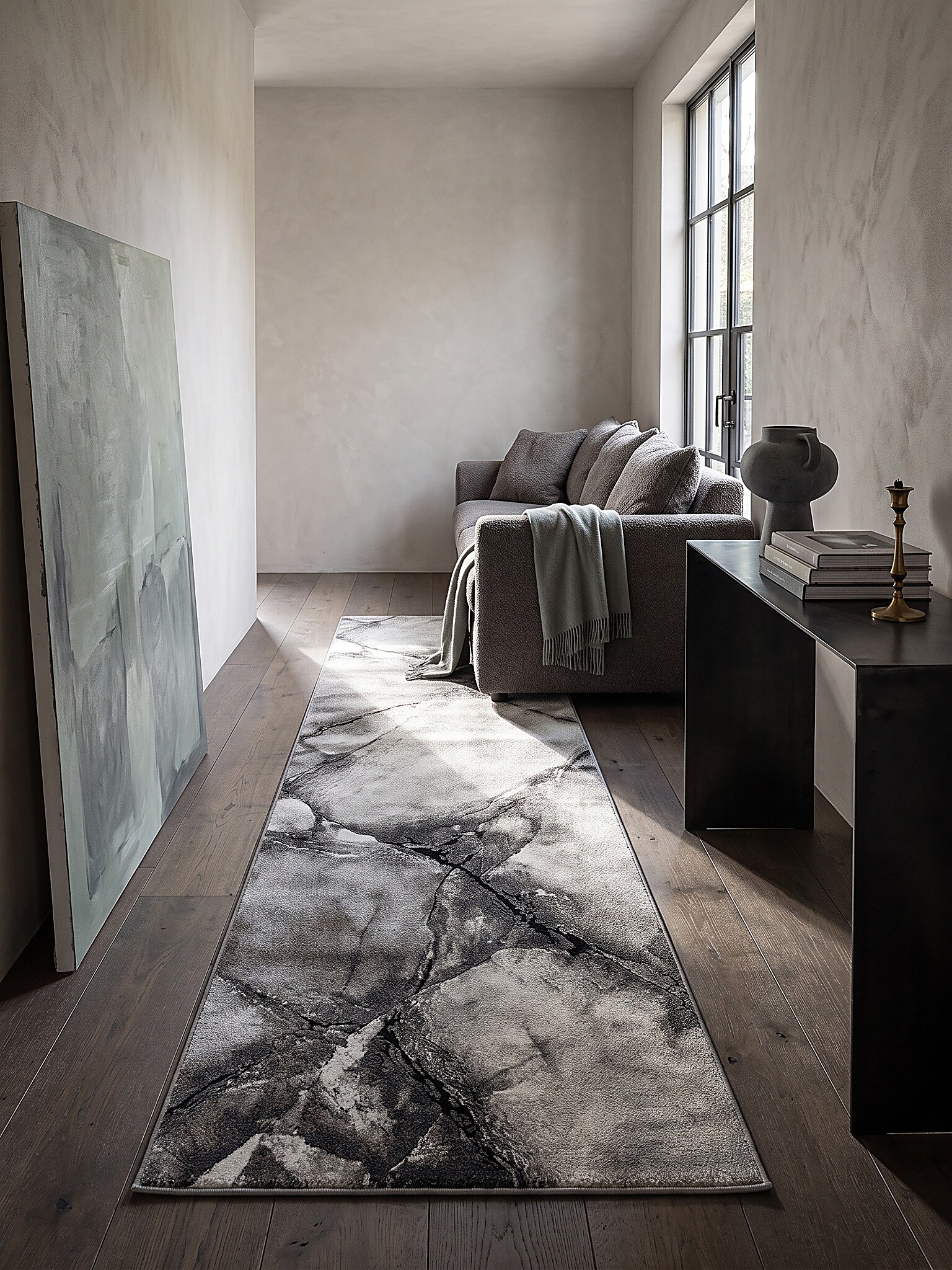 L&auml;ufer Kurzflor Grau 80x150 cm - OGLIO | Kadima Design - Bild 1