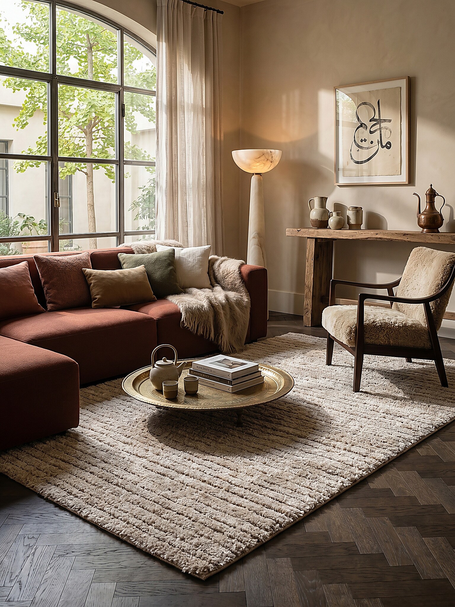 Shaggy-Teppich Polypropylen Beige 80x150 cm - ATRIO | Kadima Design - Bild 1