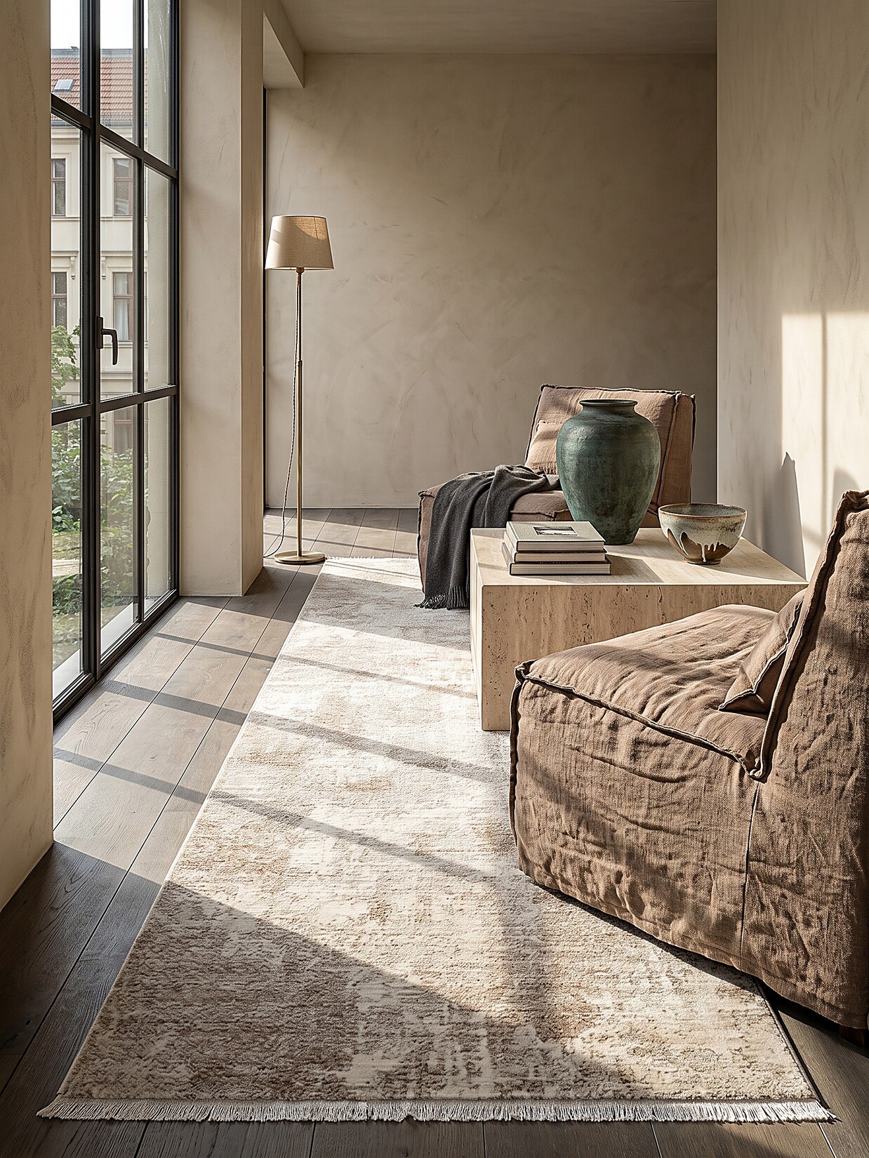 Läufer Kurzflor Beige 80x150 cm - SCRIVIA Kadima Design