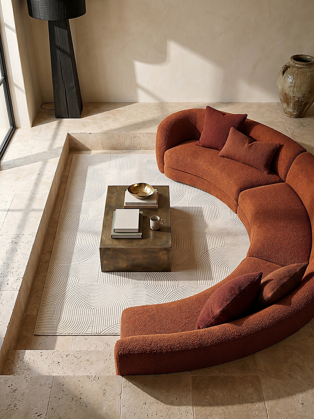 Teppich Kurzflor Creme 200x200 cm - DALAR Kadima Design
