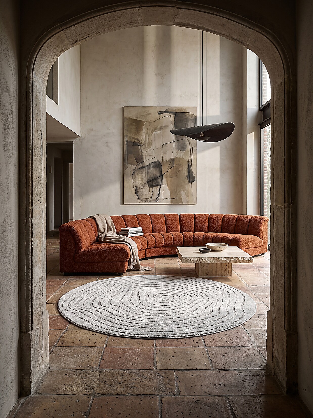Teppich Kurzflor Grau 120x120 cm - CETINA Kadima Design