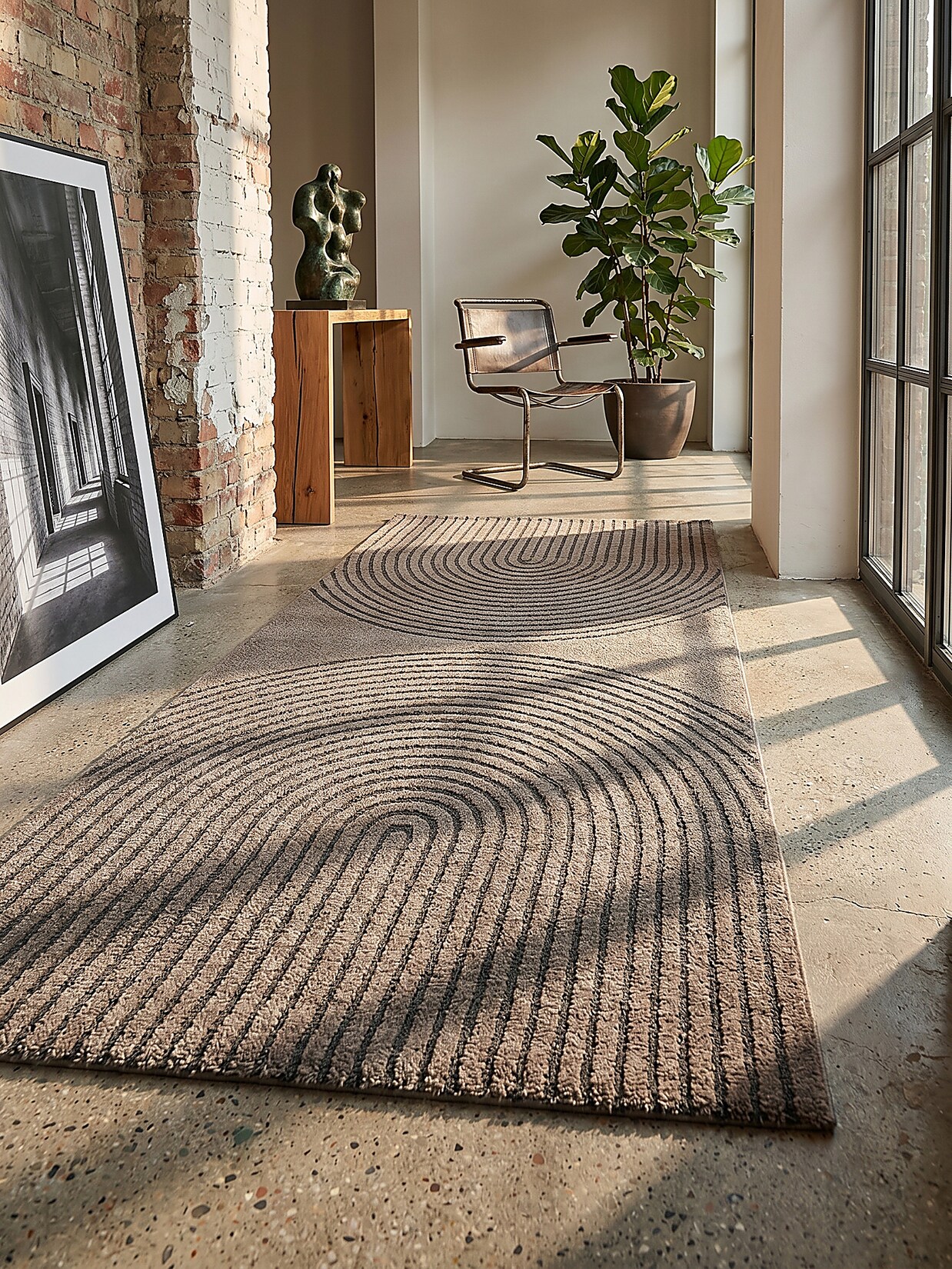 Läufer Kurzflor Braun 80x150 cm - MUOTA Kadima Design