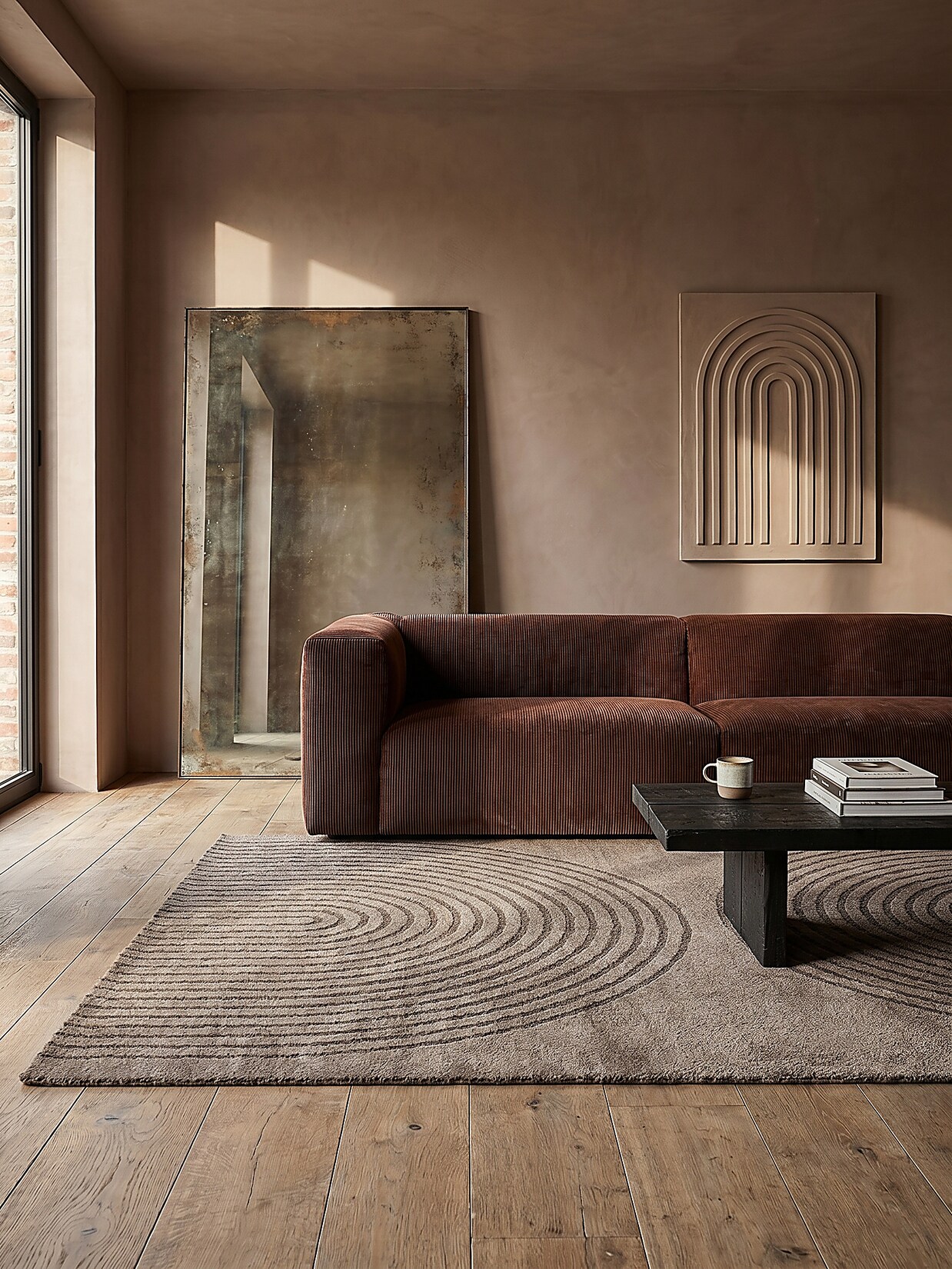 Teppich Kurzflor Braun 240x340 cm - MUOTA Kadima Design