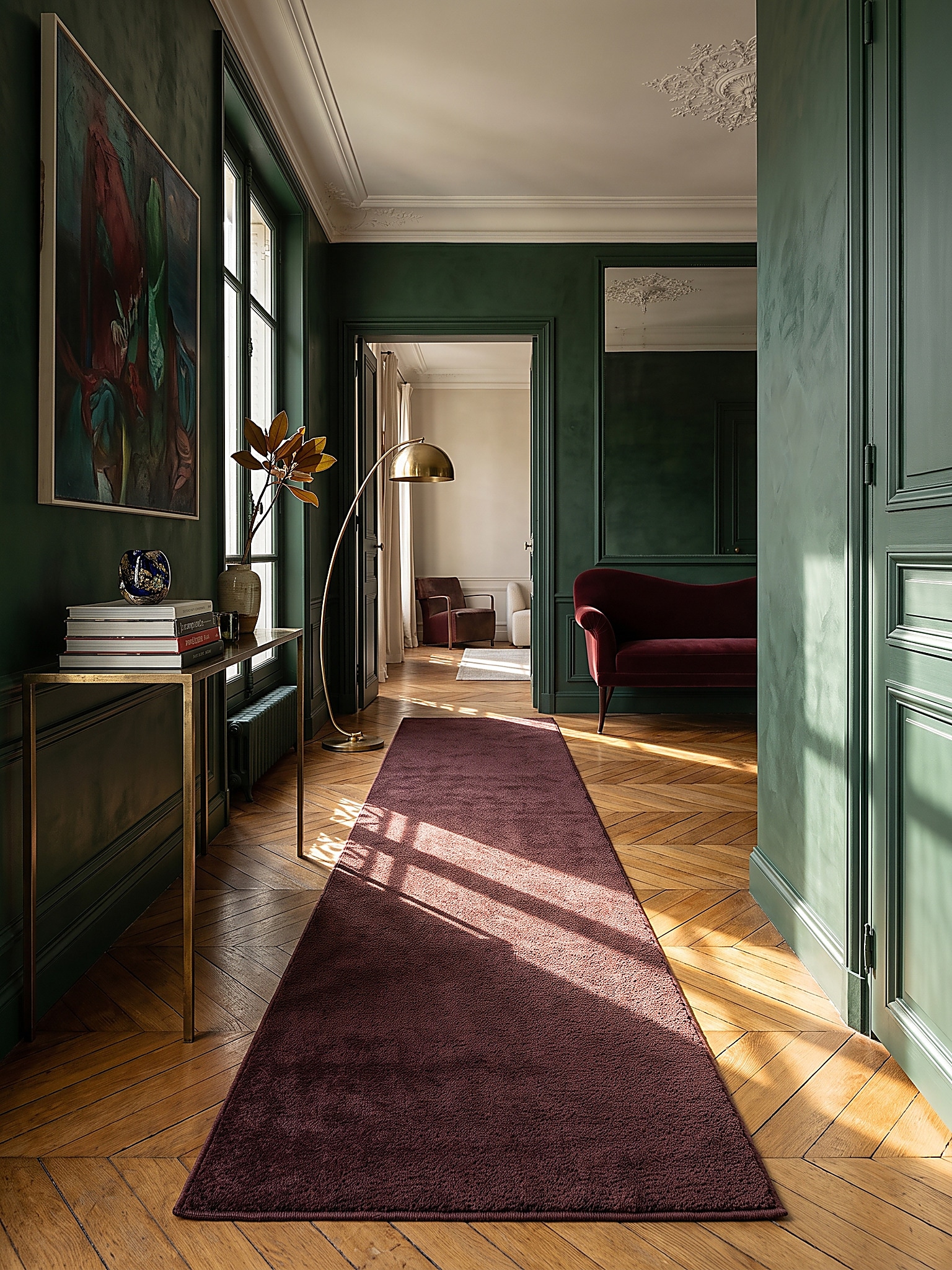 L&auml;ufer Hochflor Bordeauxrot 80x300 cm - ALDAN | Kadima Design - Bild 1