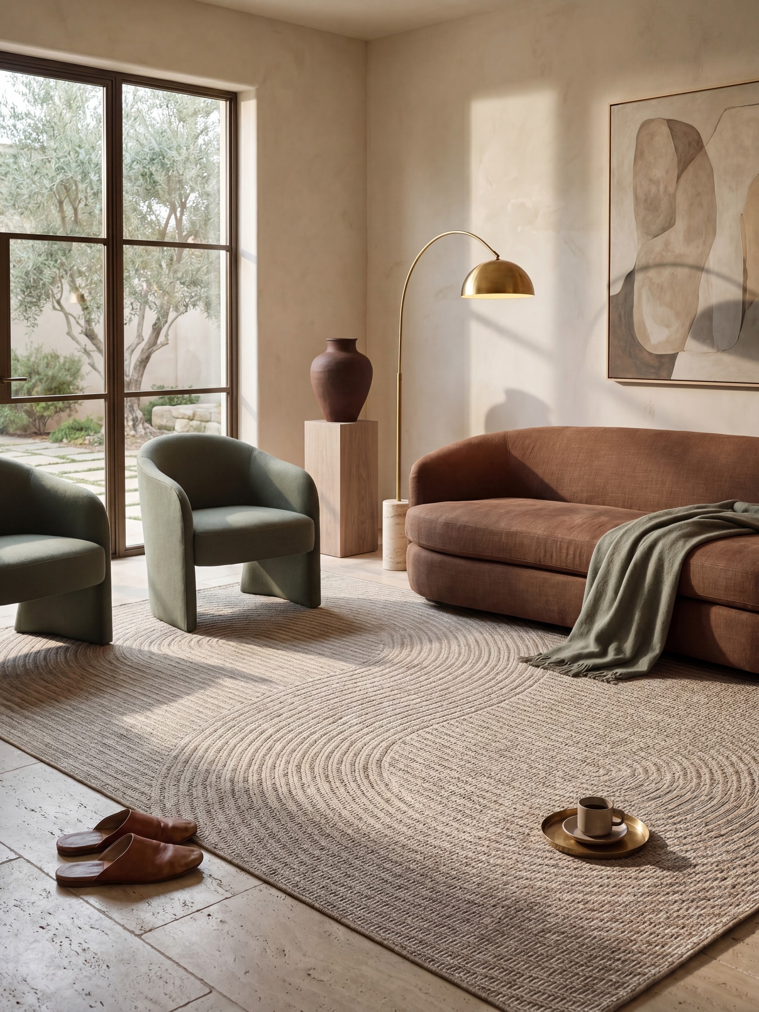 Flachgewebe-Teppich Polypropylen Beige 240x340 cm - BORNO | Kadima - Bild 1