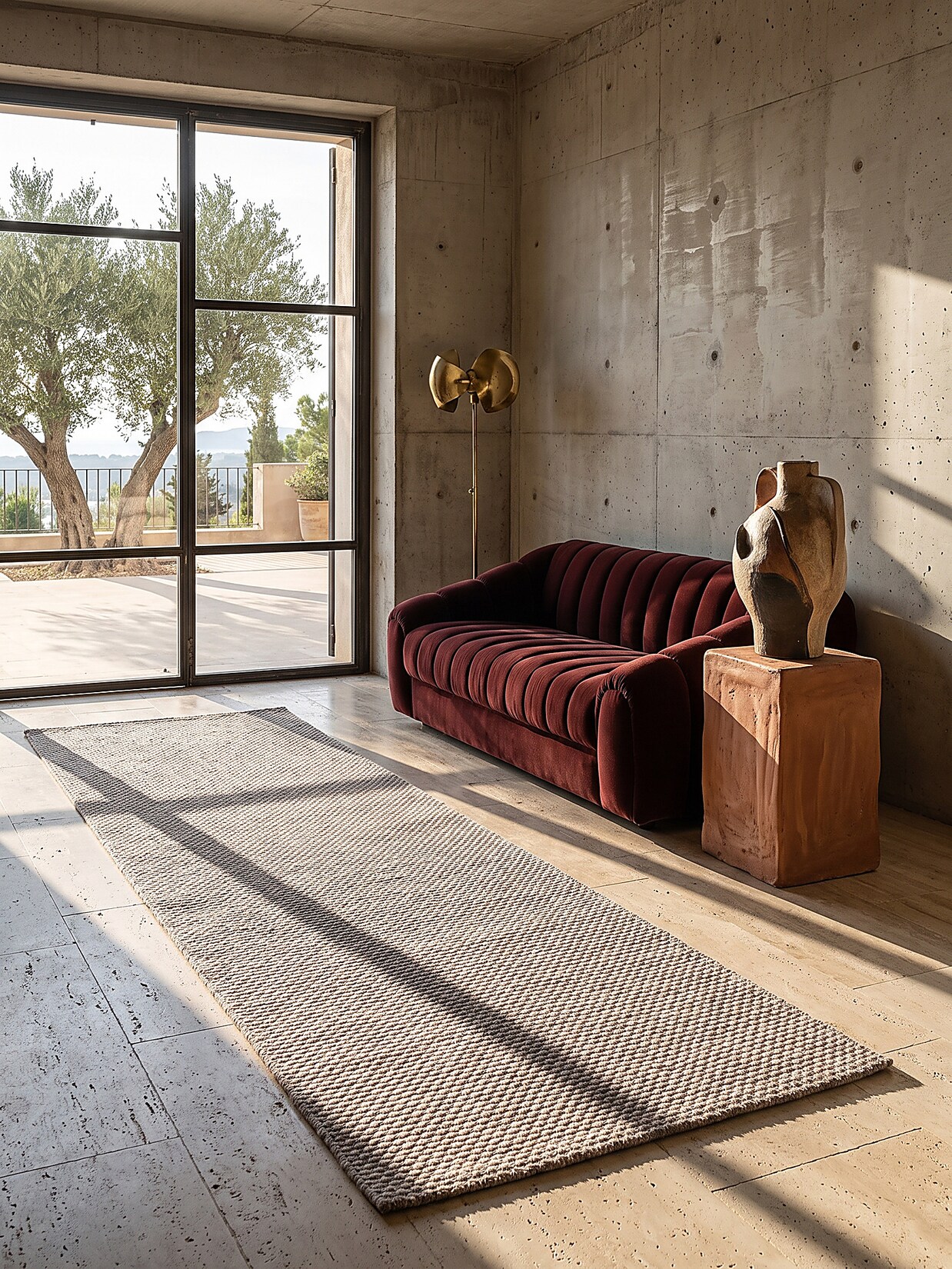 Läufer Flachgewebe Taupe 80x150 cm - BROYE Kadima Design