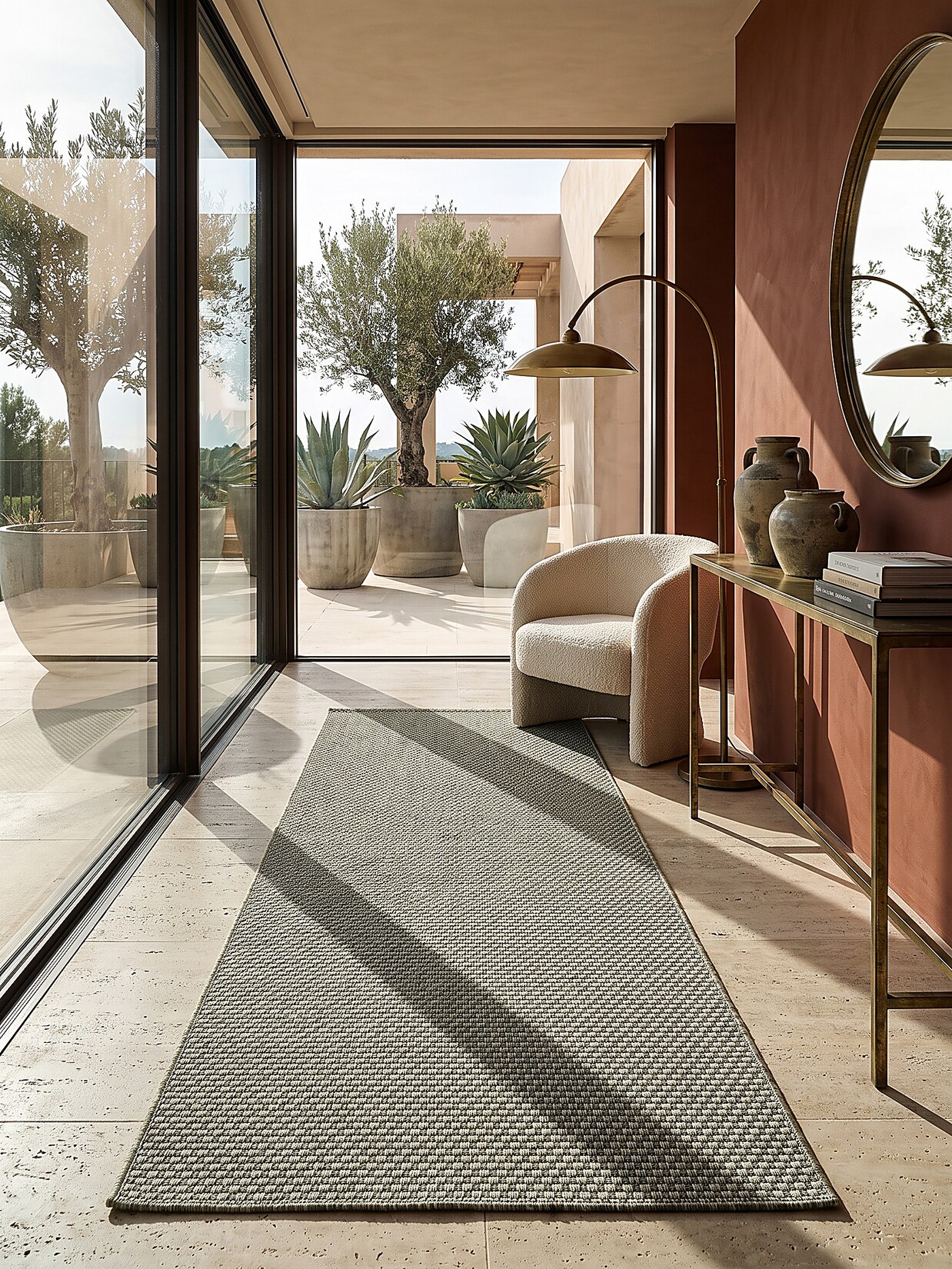 Läufer Flachgewebe Grün 80x250 cm - BROYE Kadima Design