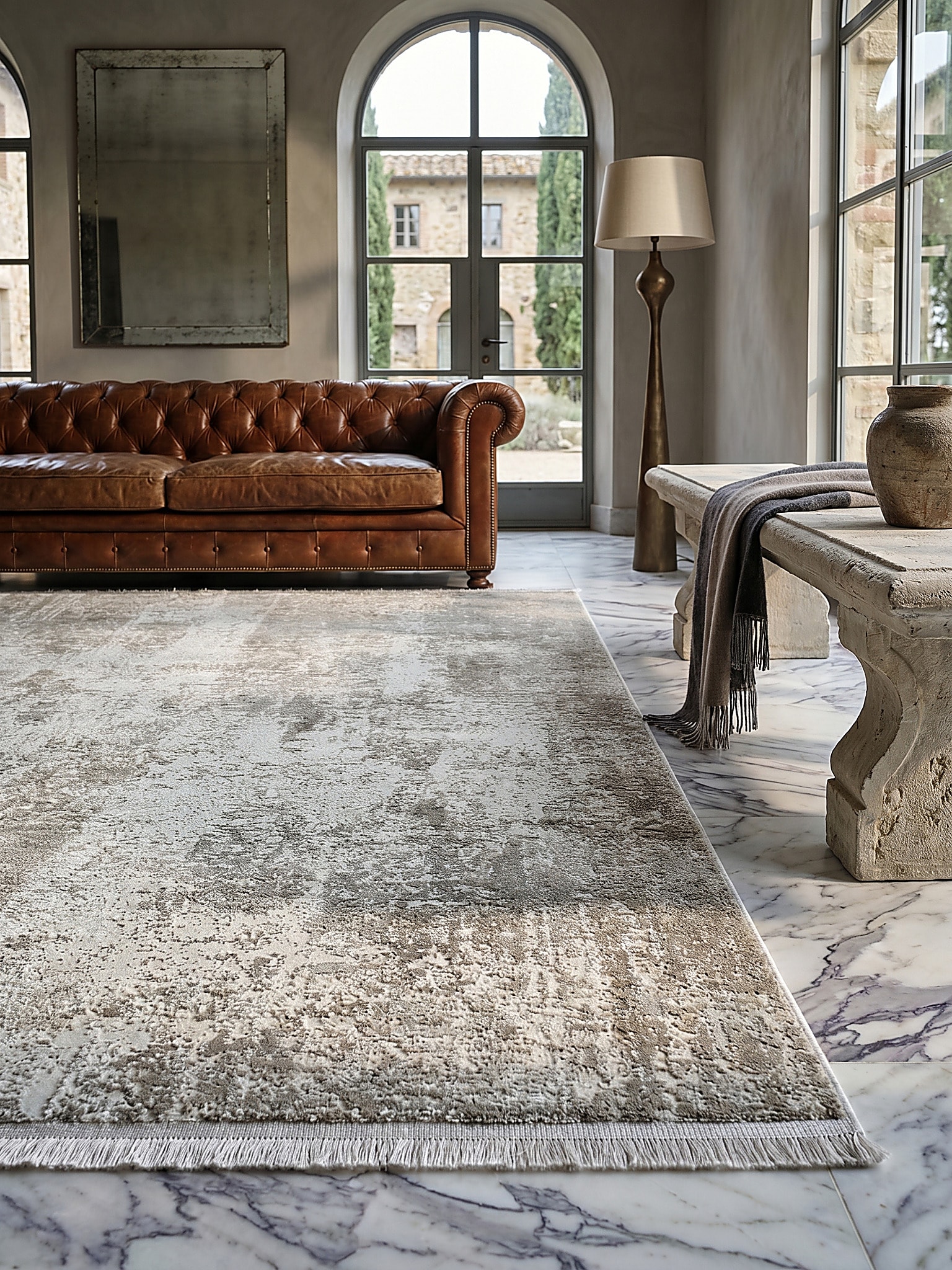 Teppich Kurzflor Beige 160x230 cm - VARA | Kadima Design - Bild 1