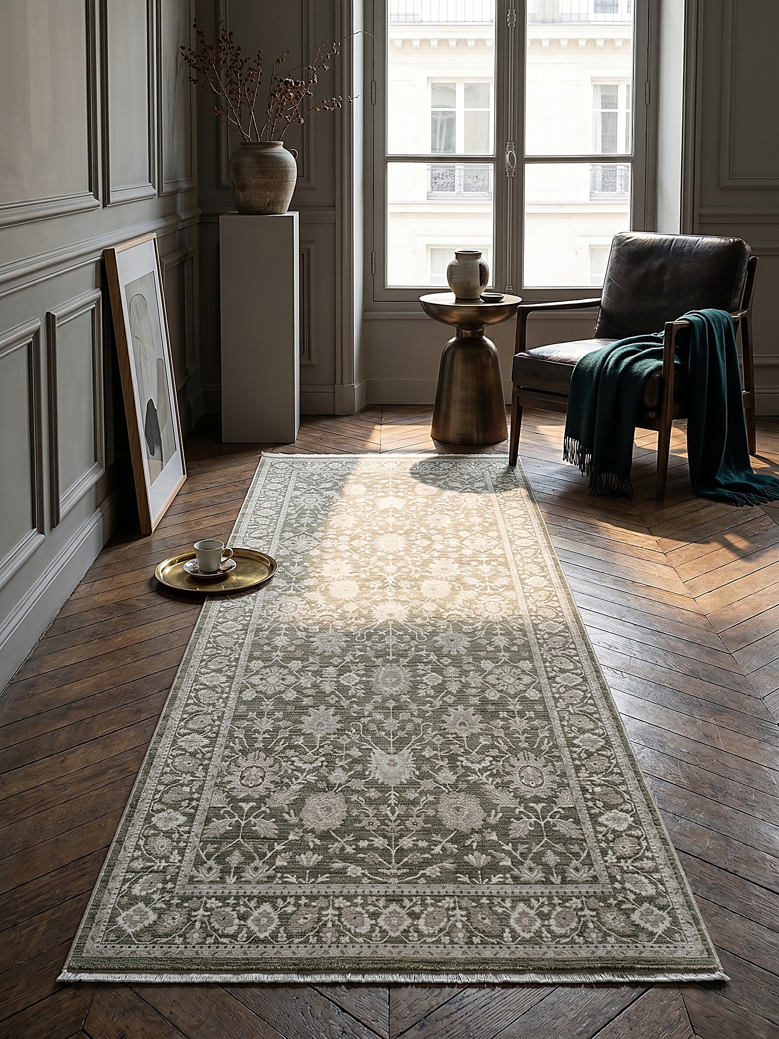 L&auml;ufer Kurzflor Gr&uuml;n 80x150 cm - SCRIVIA | Kadima Design - Bild 1
