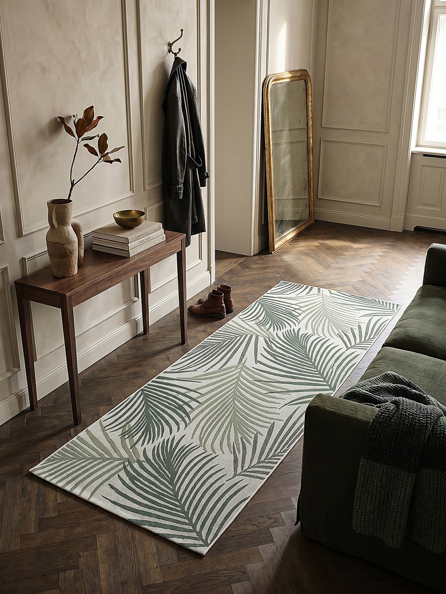 L&auml;ufer Flachgewebe Gr&uuml;n 80x150 cm - BORNO | Kadima Design - Bild 1