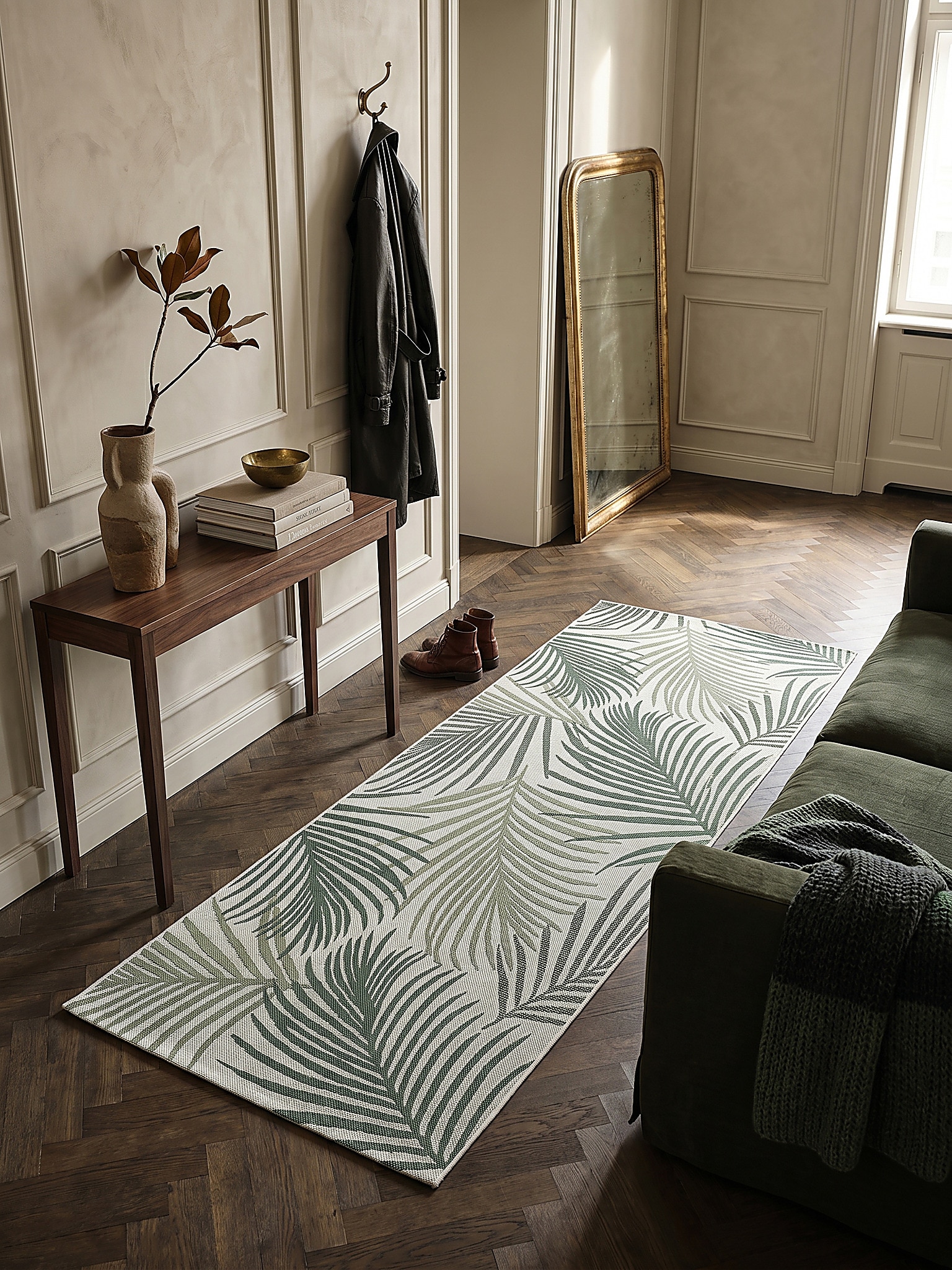 L&auml;ufer Flachgewebe Gr&uuml;n 80x200 cm - BORNO | Kadima Design - Bild 1